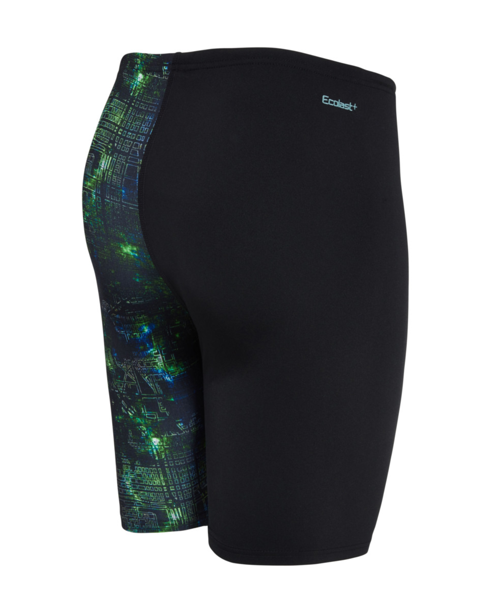 Urban Galaxy Print Mid Jammer Swim Trunks - Black/Green Quick-Dry Swimwear for Men - Perfect for Beach, Pool, and Summer Vacations