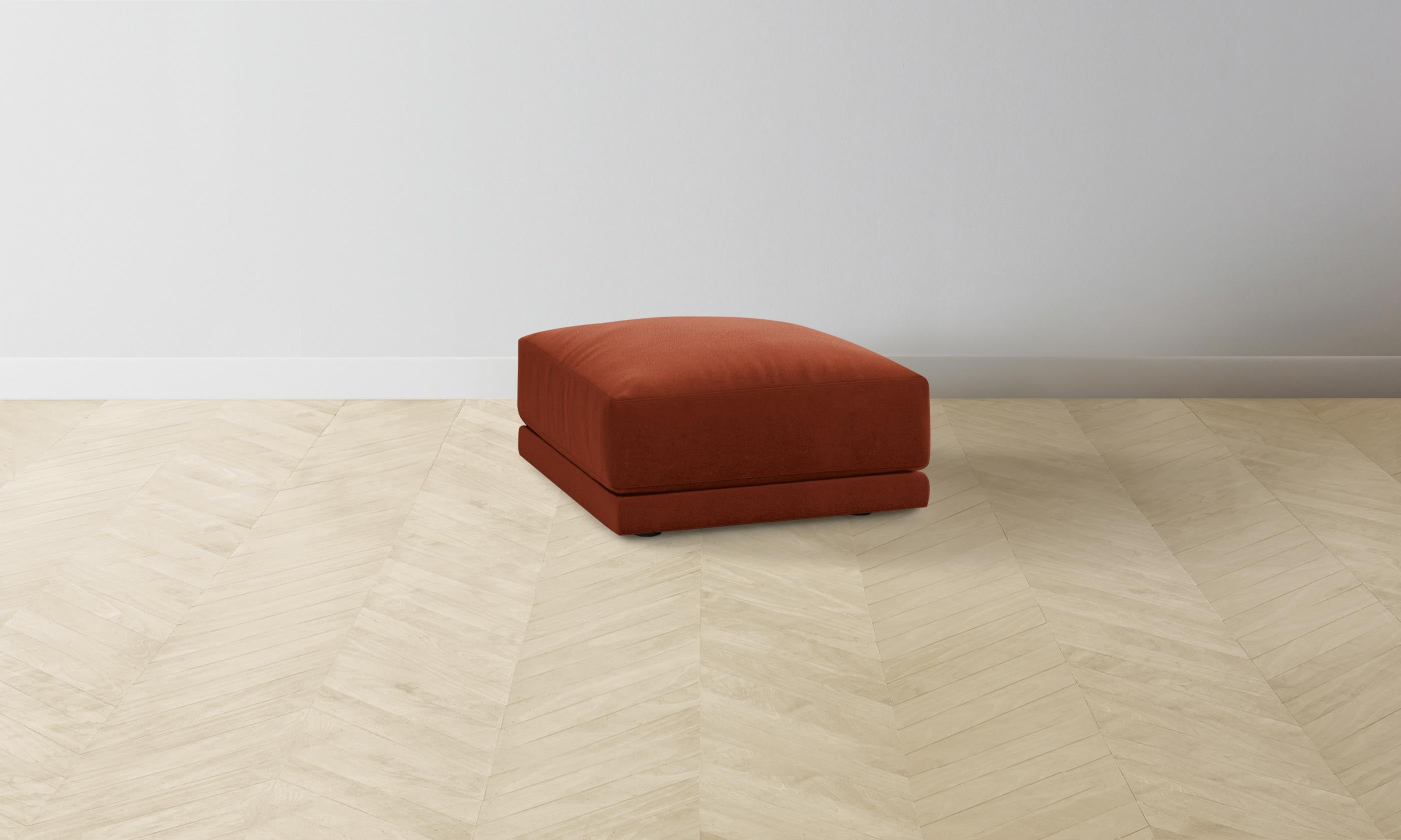 The Jones Ottoman - Luxurious Mohair Spice Upholstered Footstool | Perfect for Living Room, Bedroom & Home Decor