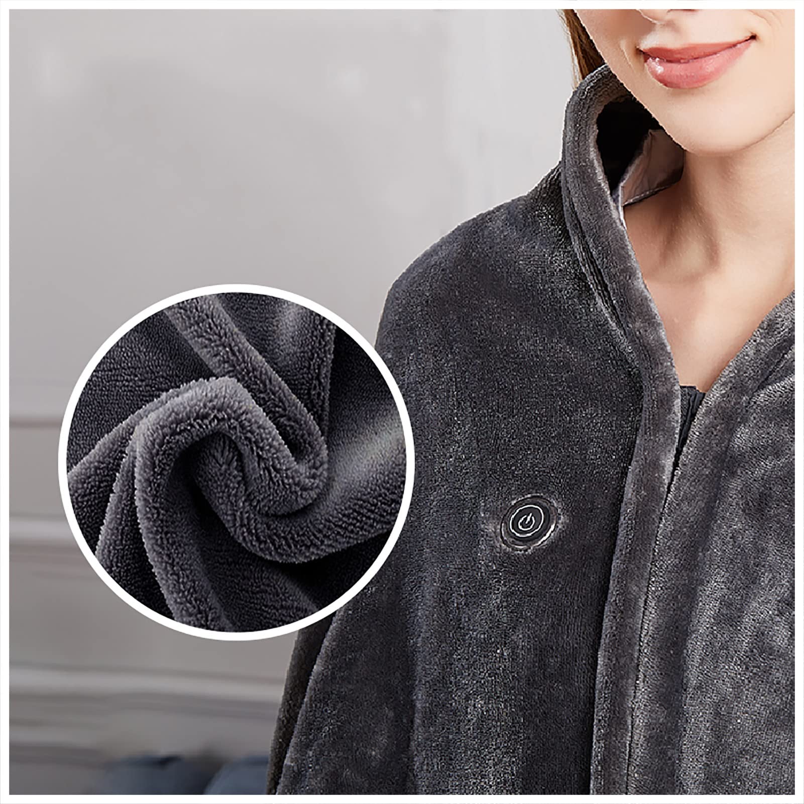 USB Heated Shawl Electric Blanket - Portable Winter Body Warmer for Hands & Feet - Soft Travel, Office, Home & Outdoor Use - Cozy Heating Wrap for Cold Weather & Relaxation