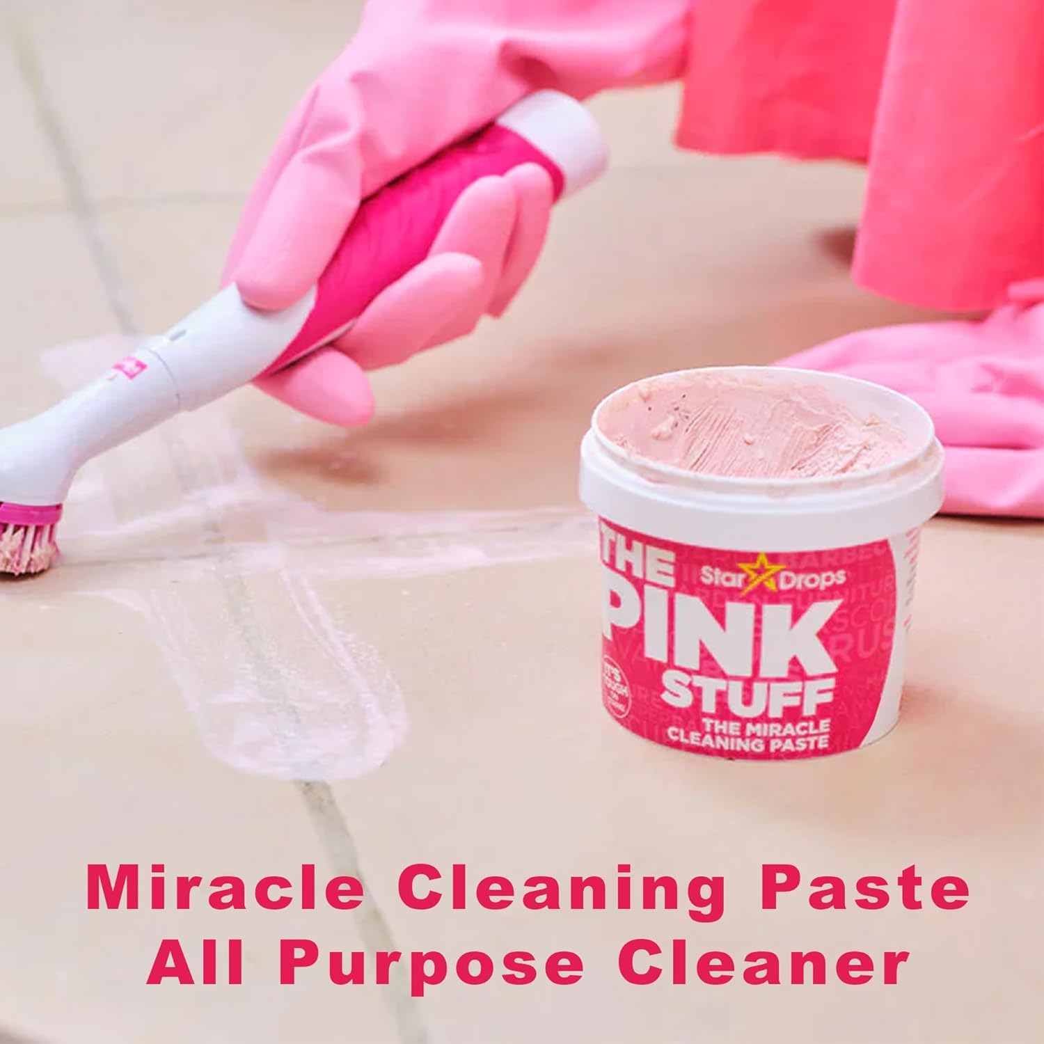 Stardrops The Pink Stuff Miracle All-Purpose Cleaning Paste - Heavy Duty Stain Remover for Kitchen, Bathroom & Home - 3 Pack (International Version) - Perfect for Ovens, Grills, Tiles & More