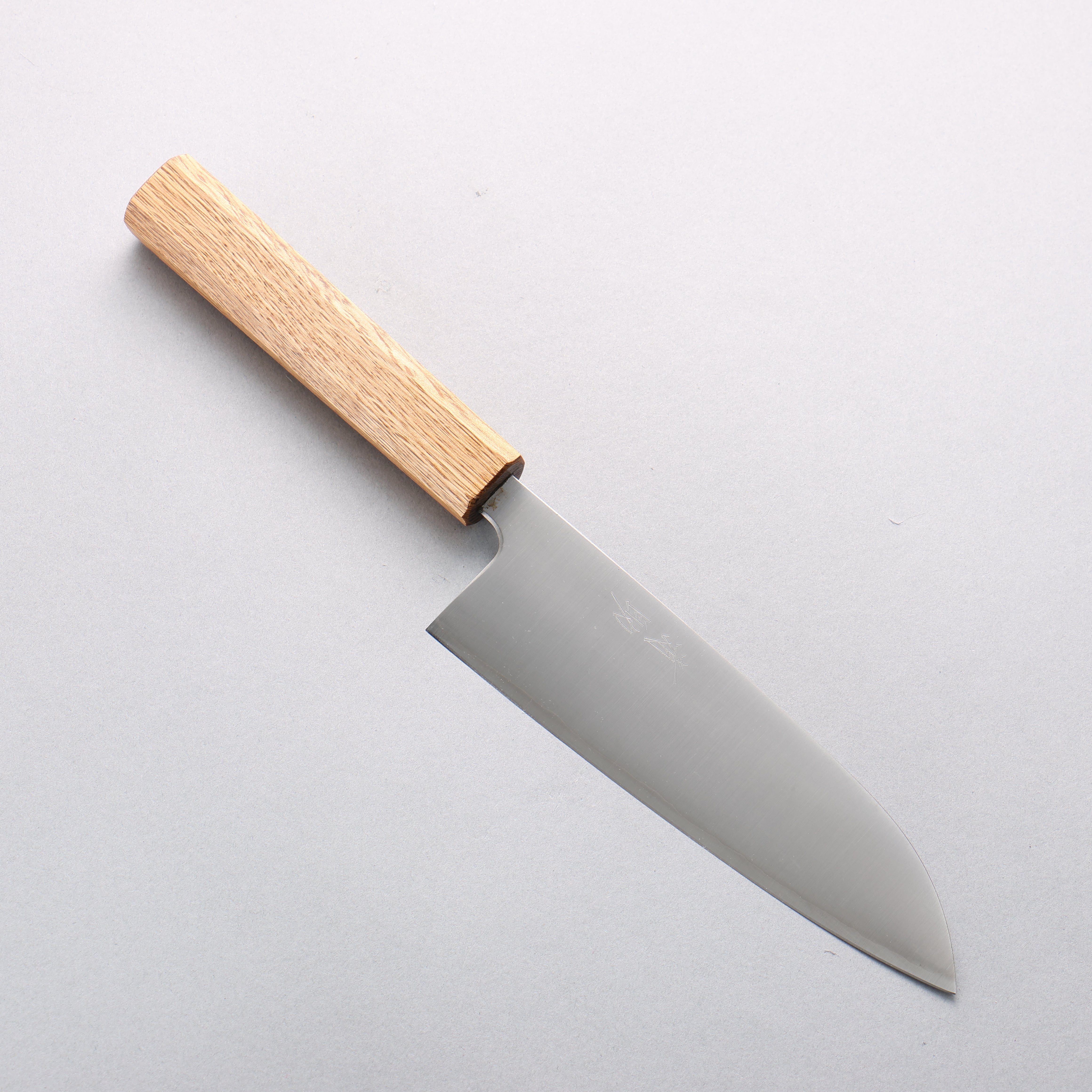 Premium Seisuke Silver Steel No.3 Migaki Finished Santoku Knife 165mm with Oak Handle - Perfect for Slicing, Dicing & Chopping Vegetables, Meat & Fish in Professional & Home Kitchens
