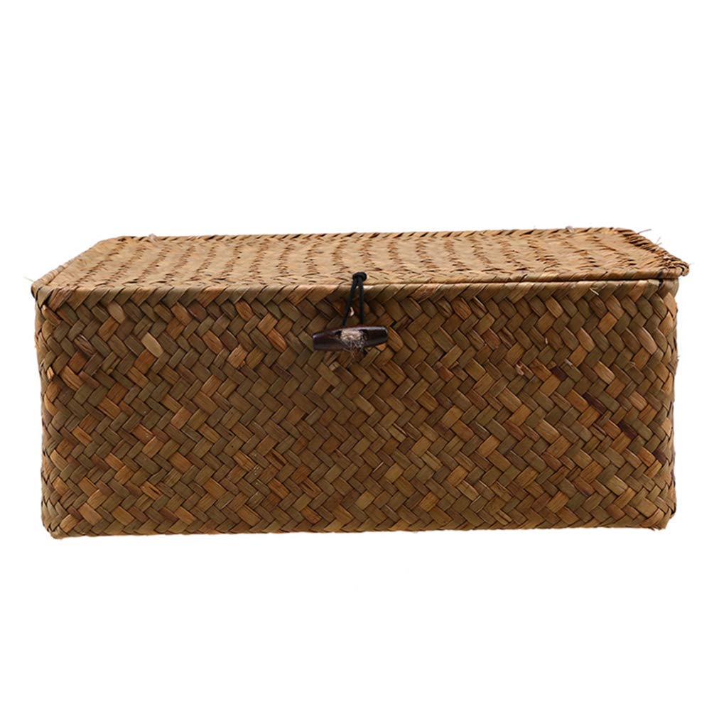 Stylish Wicker & Seagrass Storage Baskets - Set of 3 Nesting Rattan Organizer Bins for Toys, Jewelry & Desktop Sundries | Perfect for Nursery, Bathroom & Home Office Organization