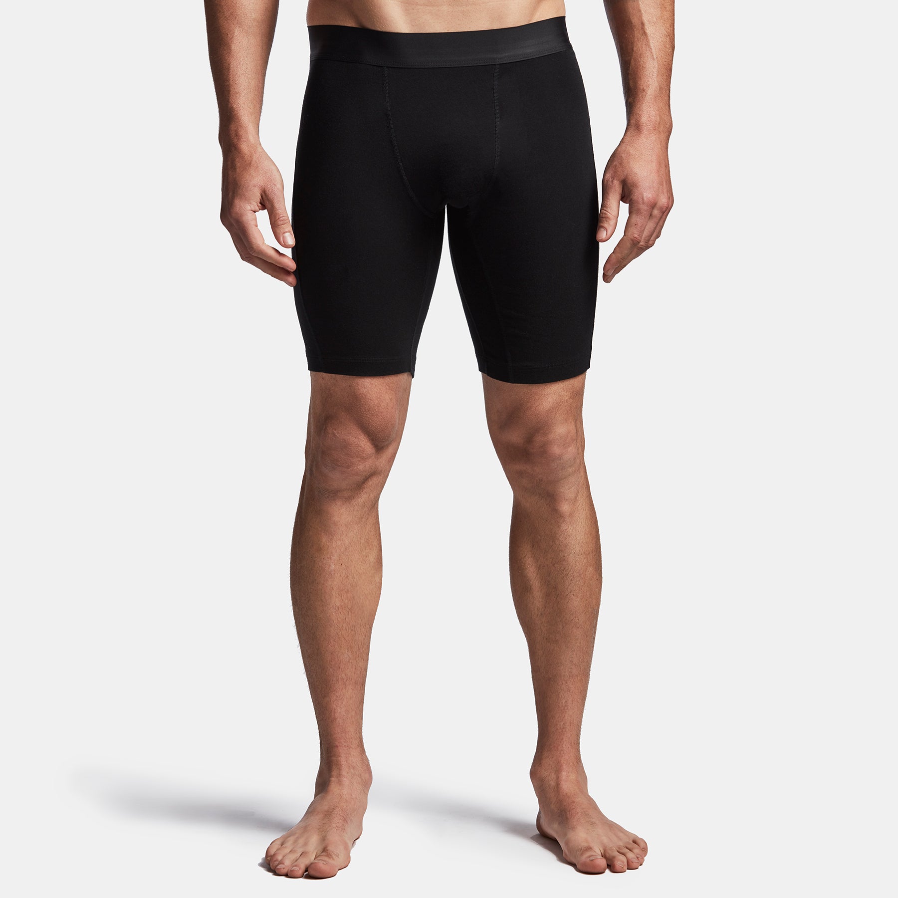 Elevated Lotus Sport Boxer Long - Premium Black Men's Underwear for Gym, Running & Active Lifestyle