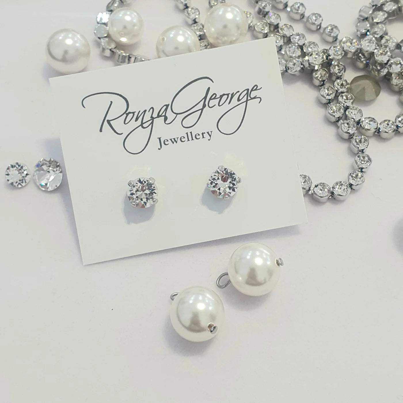 Swarovski Crystal & Pearl Bridal Stud Earrings in Rhodium Silver - Elegant Wedding Jewelry for Brides, Bridesmaids, and Formal Occasions