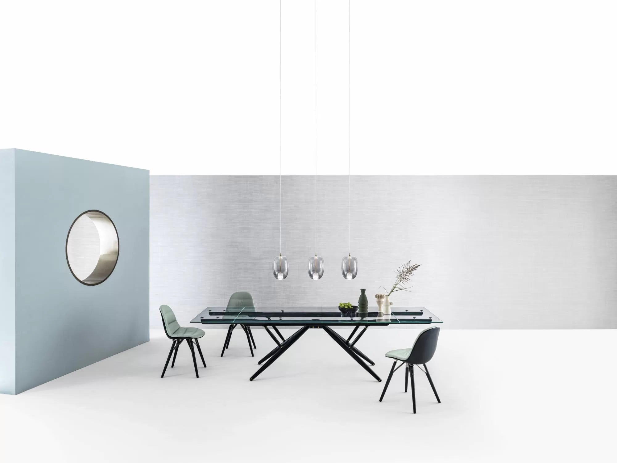 Extendable Crystal Dining Table - Elegant Modern Glass Bridge Table for Home & Office - Perfect for Small Spaces, Dinner Parties & Conference Rooms