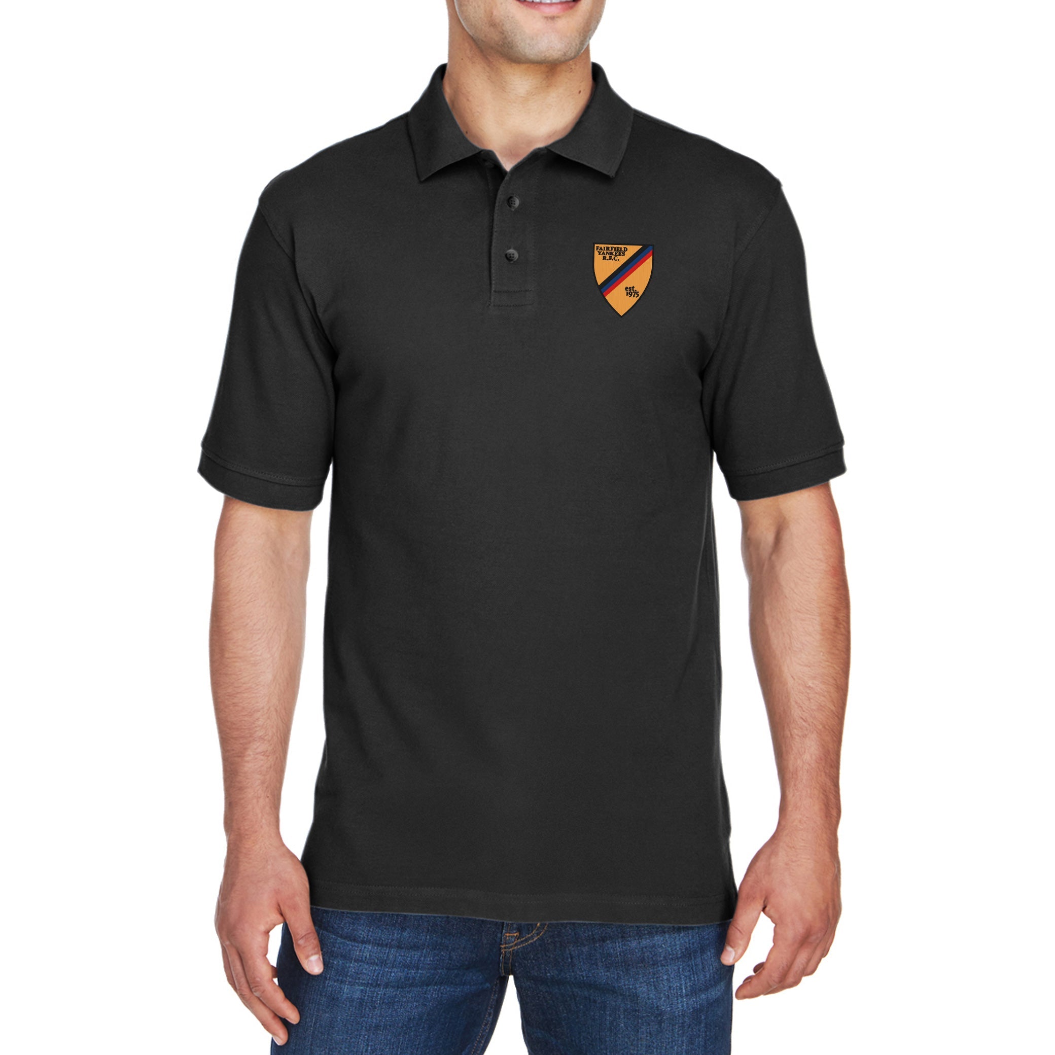 Fairfield Yankees RFC Ringspun Cotton Polo Shirt - Men's Breathable & Comfortable Performance Polo for Golf, Casual Wear & Sports