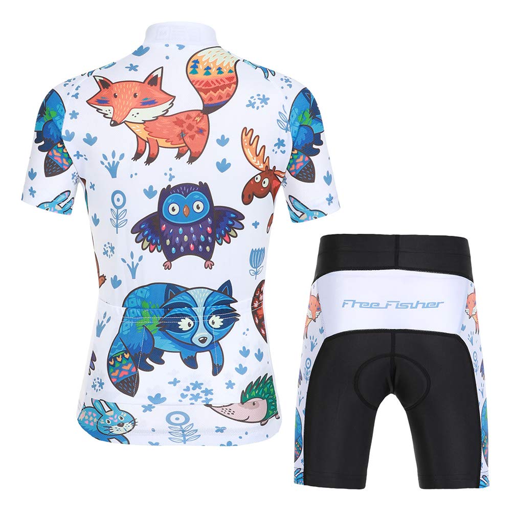 **Kids Cycling Jersey Set for Girls - Breathable Short Sleeve Top with 3D Padded Shorts - Perfect for Outdoor Biking, Training & Family Rides**