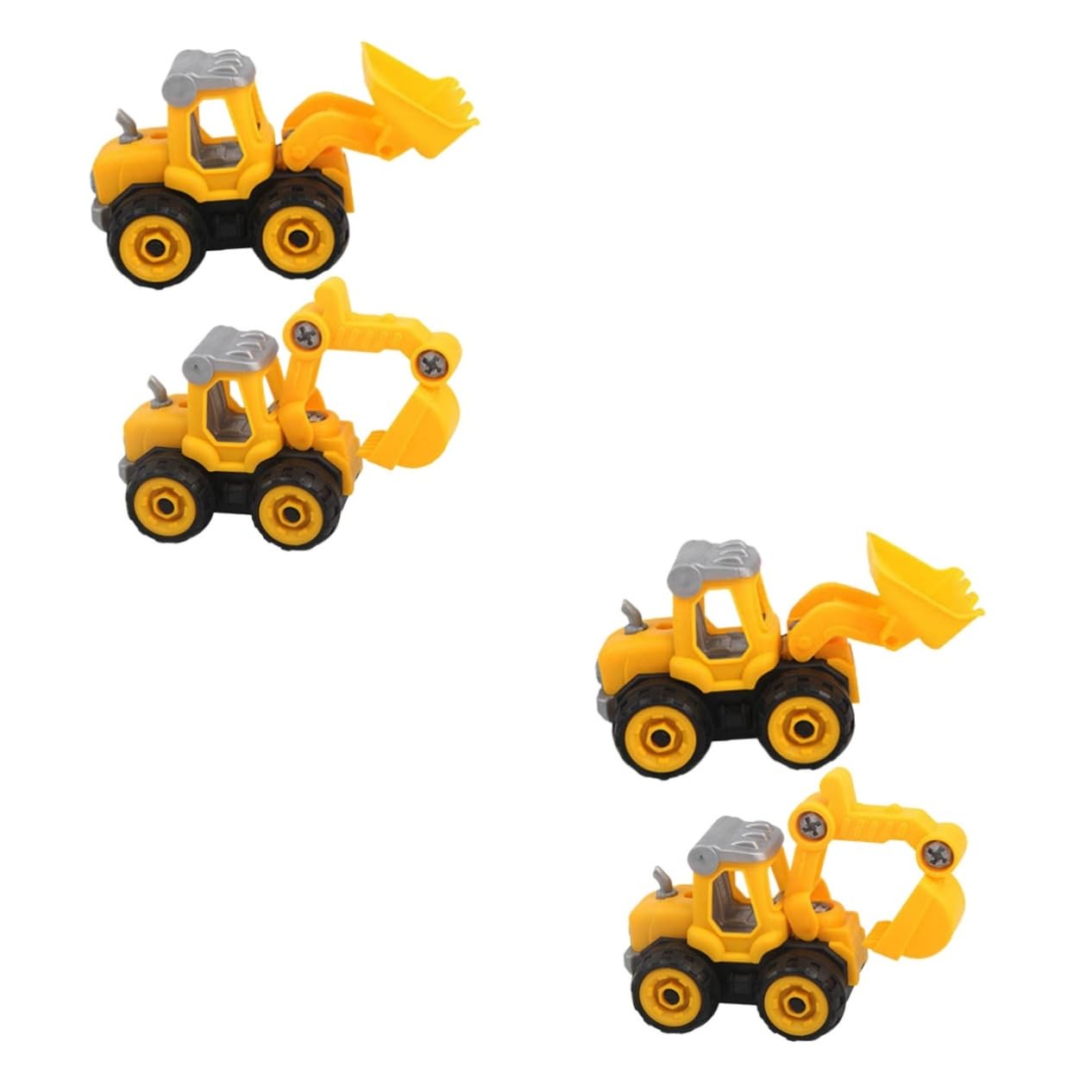 4Pcs Abaodam Kids Construction Vehicle Toys - DIY Assembled Excavator Toy Set for Toddlers & Preschoolers | Early Learning STEM Educational Toys for Boys & Girls | Perfect for Birthday Gifts & Pretend Play