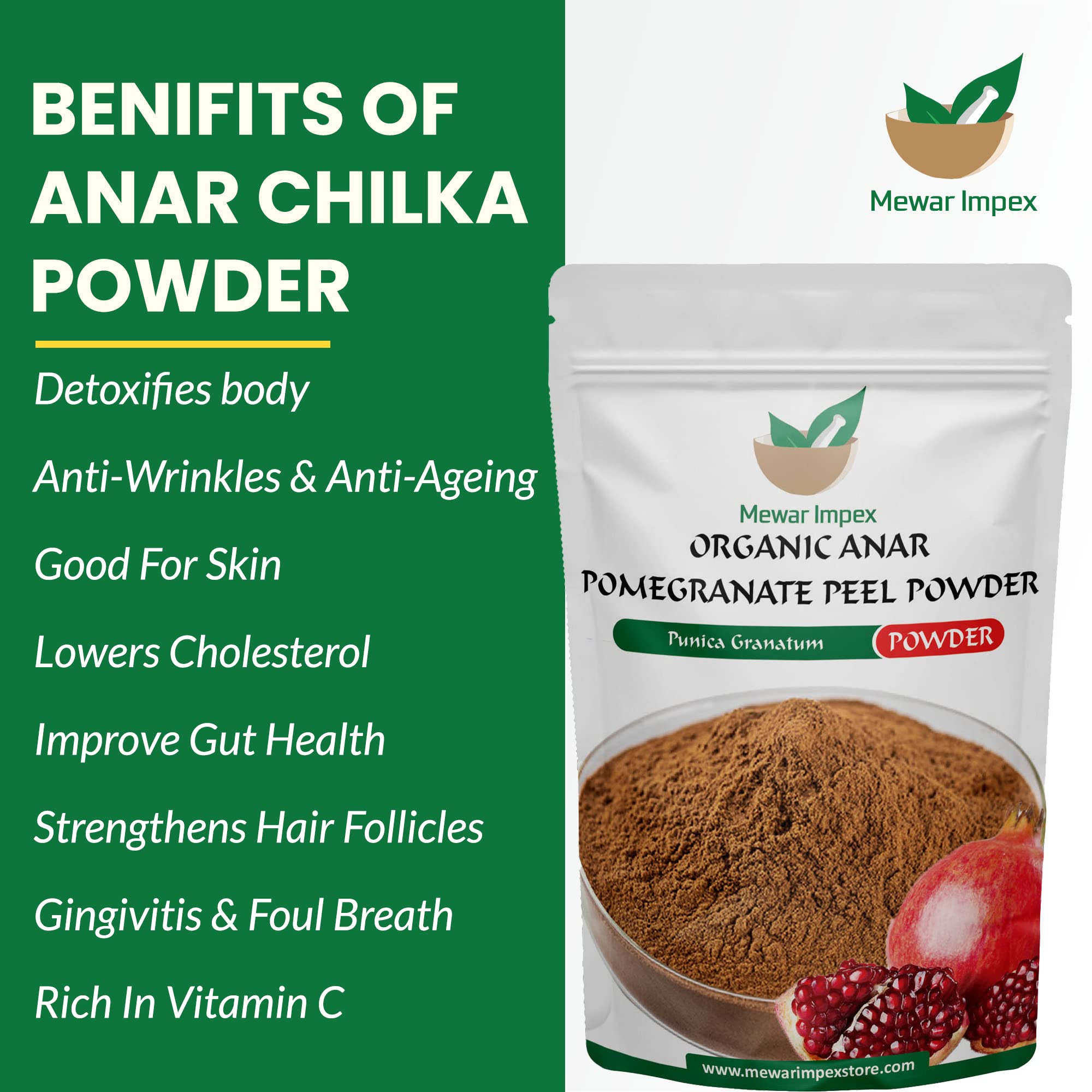 Premium Pomegranate Peel Powder (200g) - Punica Granatum for Glowing Skin, Acne & Hair Care | Natural Face Pack, Hair Fall Treatment & Spot Remedy | Vegan, Chemical-Free Skincare Solution