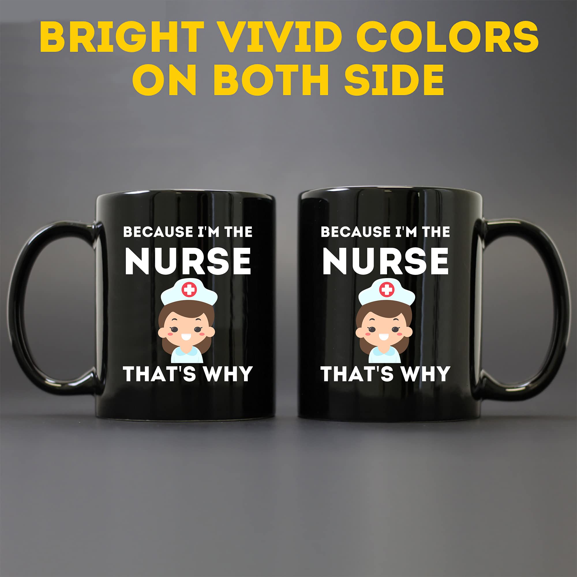 RN Nurse Coffee Mug - 11Oz Black Ceramic Cup for Registered Nurses, Perfect for Nurses Week Gifts, Office Use & Coffee Breaks