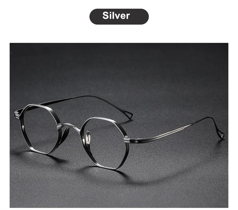 Aimee Unisex Full Rim Small Hexagon Titanium Eyeglasses 112152 - Lightweight & Durable Frame for Men & Women - Perfect for Reading, Work & Fashion Accessories