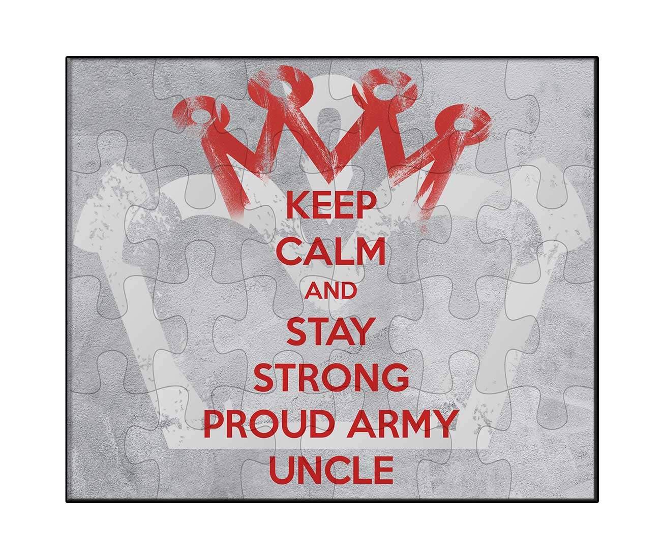 Makoroni - Keep Calm and Stay Strong Proud Army Uncle - 30 Piece Jigsaw Puzzle for Adults, Military Family Gifts, Veterans Day Decor, Puzzle Lovers Activity