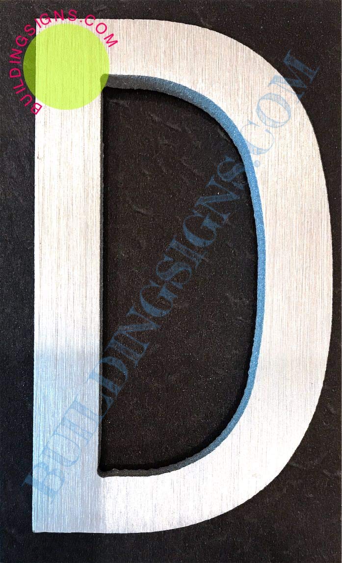 2.75 Inch Aluminum Letter D Sign - Brush Silver Finish, Double Sided Tape, Rust-Free - Elegant Door Number for Home & Office Decor