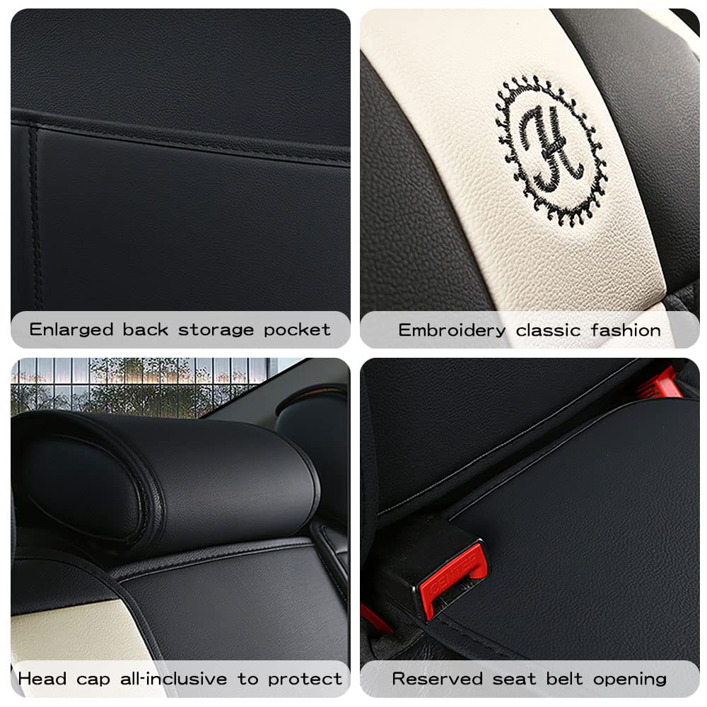 Premium Waterproof Faux Leather Car Seat Covers for Nissan Rogue 2010-2022 - 2-Piece Front Row Set (Black & Red) - Durable, Comfortable & Easy to Install - Perfect for Daily Commute, Road Trips & Family Protection