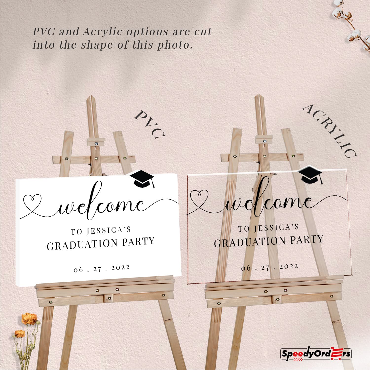 Custom Black & White Graduation Sign - Personalized Classic Graduation Party Decor - Welcome to My Graduation Sign for 2024 - Perfect for Graduation Ceremony Backdrop & Home Decor