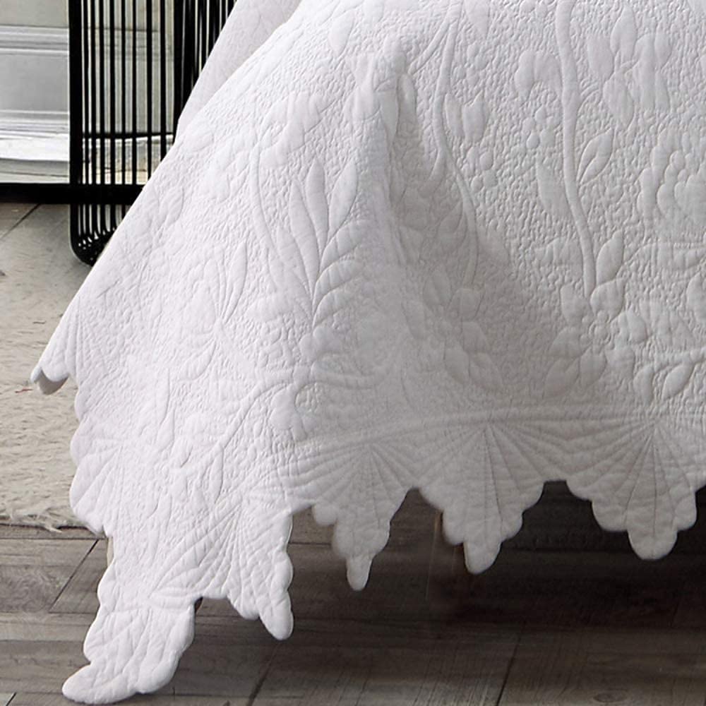 Brandream 5-Piece White Quilt Set King Size - 100% Cotton Luxury Farmhouse Bedding Coverlet & Quilted Bedspread - Perfect for Master Bedroom, Guest Room & Cozy Farmhouse Decor