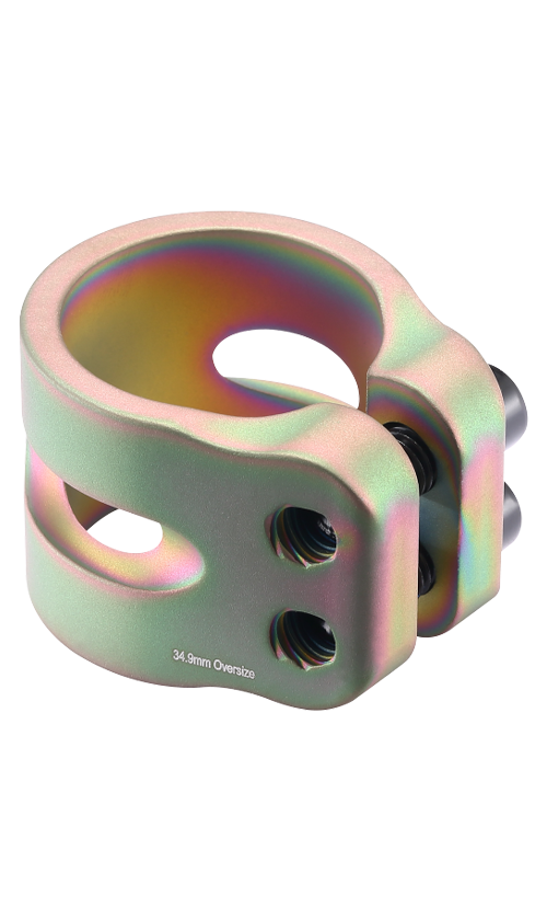 Envy 2 Bolt Oversized Matte Oil Slick Clamp - Heavy Duty Motorcycle Handlebar Clamp for Harley Davidson, Cruiser & Chopper Bikes - Perfect for Custom Bike Builds & Upgrades
