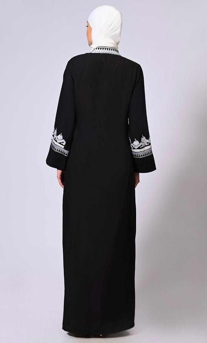 Exquisite Handmade Women's Black Aari Embroidered Shrug - Elegant Lace Bolero Jacket for Weddings, Parties & Evening Events
