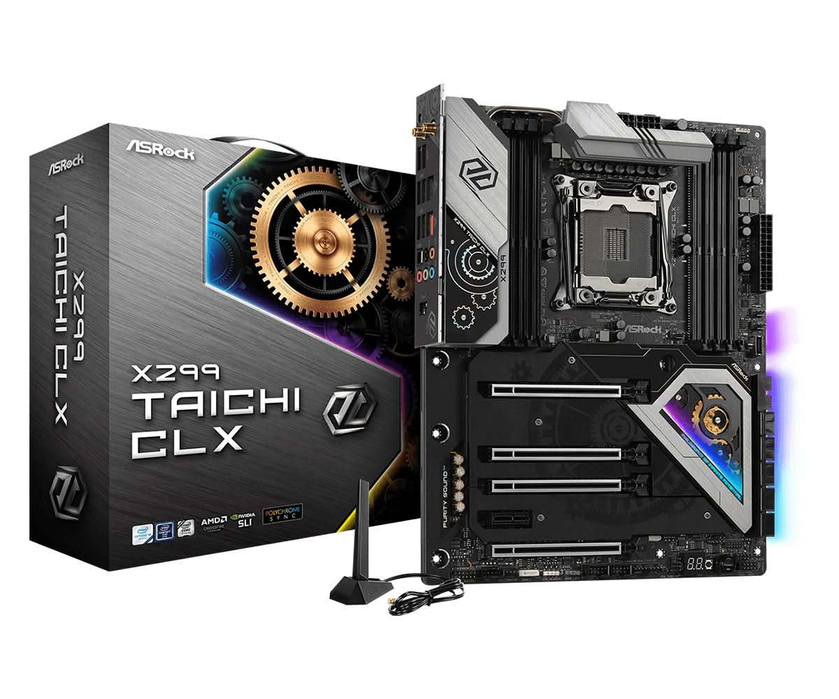 ASRock X299 Taichi CLX Intel X299 LGA 2066 (Socket R4) ATX Motherboard - High Performance Gaming & Workstation PC Build for Content Creators, Video Editing, and 3D Rendering