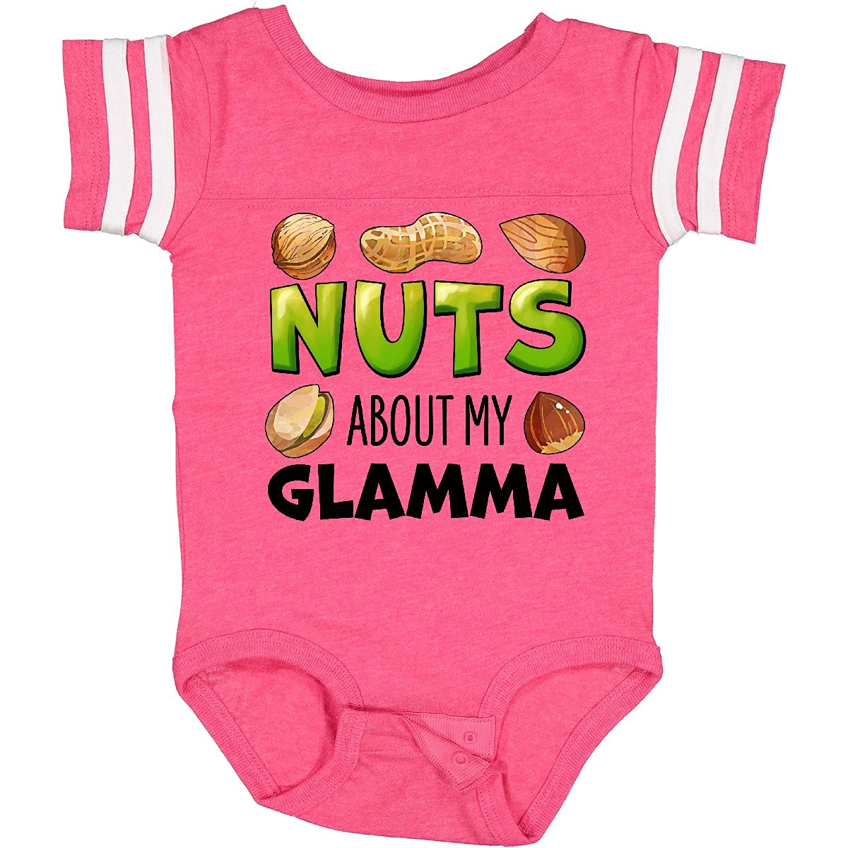 Buy Inktastic Nuts About My Glamma Peanut Almond Pistachio Baby Bodysuit - Cute Graphic Onesie for Grandmother's Love | Perfect for Family Photos, Grandparents Day & Special Occasions