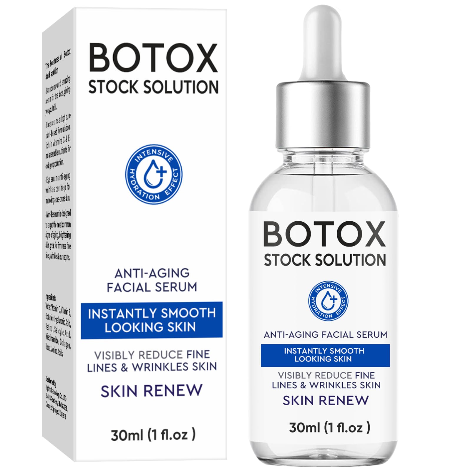 Botox Face Serum with Vitamin C & E - Instant Face Lift, Anti Aging Serum for Wrinkles & Fine Lines - Boost Collagen, Plump Skin - Perfect for Daily Skincare & Night Routine