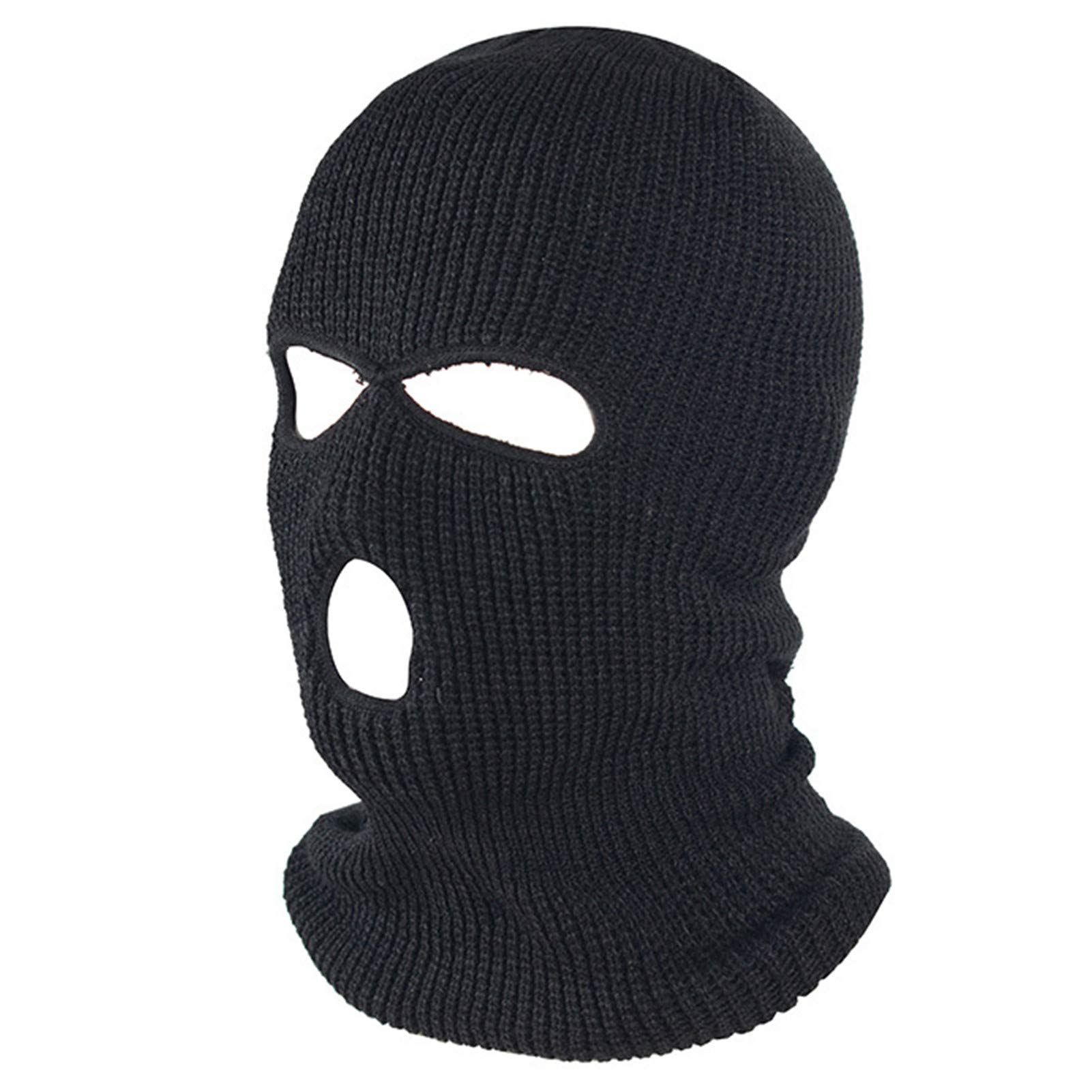 3 Hole Winter Knitted Ski Mask - Warm Full Face Cover Balaclava for Adults | Cold Weather Outdoor Sports, Skiing, Snowboarding & Motorcycle Riding
