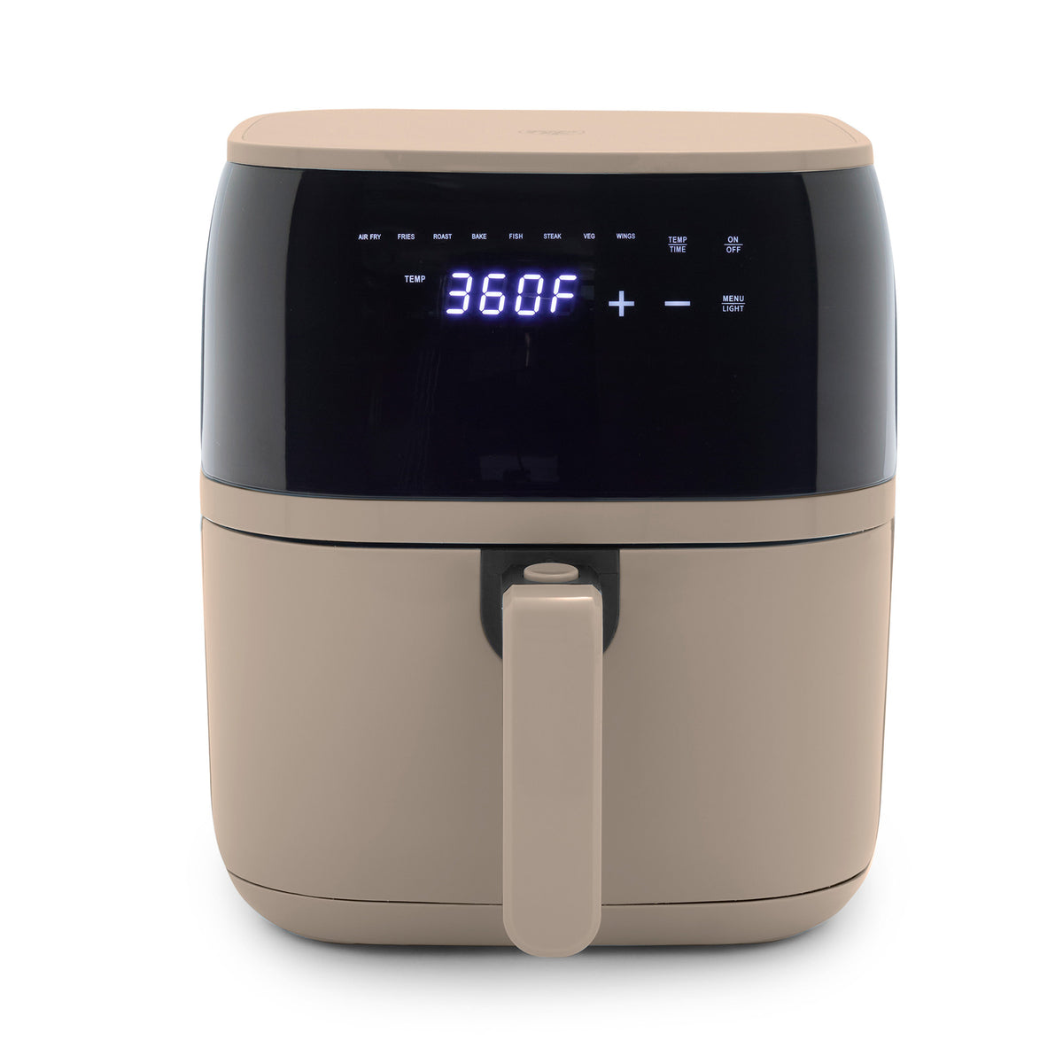 GreenLife 5.3 Quart Digital One Touch Air Fryer - Healthy Oil-Free Cooking, Taupe Color | Perfect for Family Meals, Quick Snacks & Low-Fat Recipes