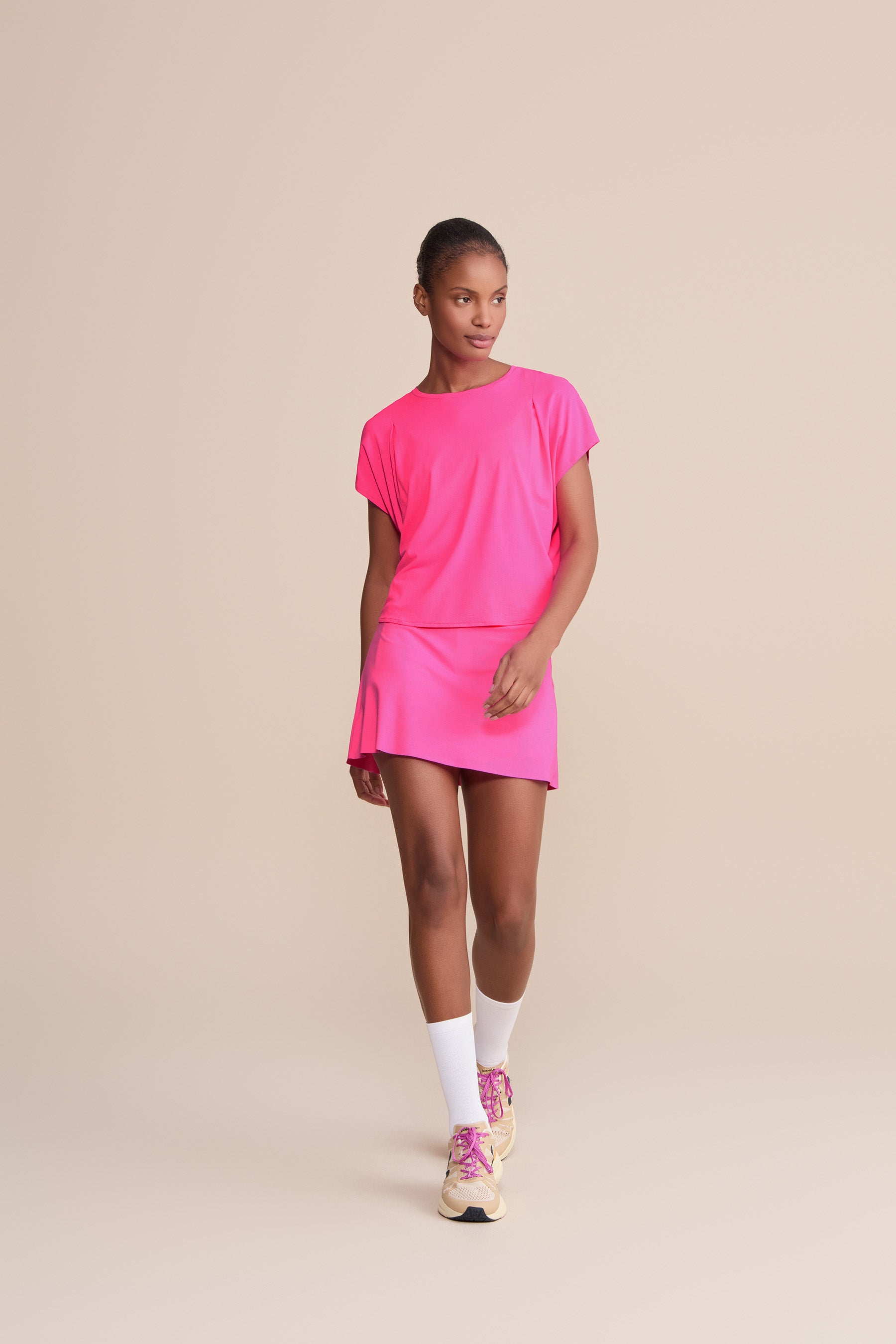 Comfort Pleat T-Shirt for Women - Soft Breathable Casual Tee - Perfect for Everyday Wear, Workouts & Layering