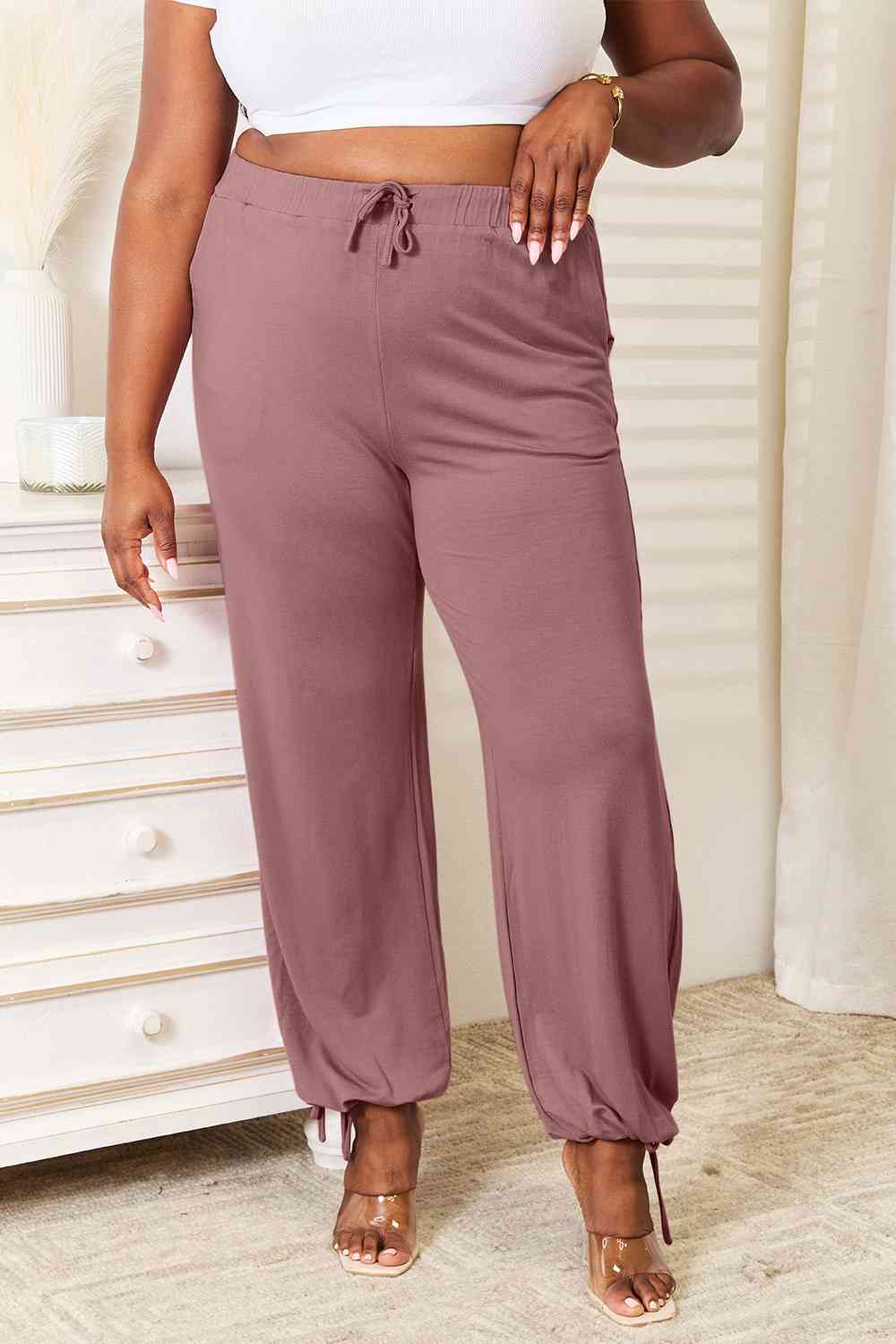 Soft Rayon Drawstring Waist Pants with Pockets for Women - Comfortable Lounge Pants in 3 Colors (Black, Navy, Gray) - Perfect for Yoga, Travel & Relaxing at Home