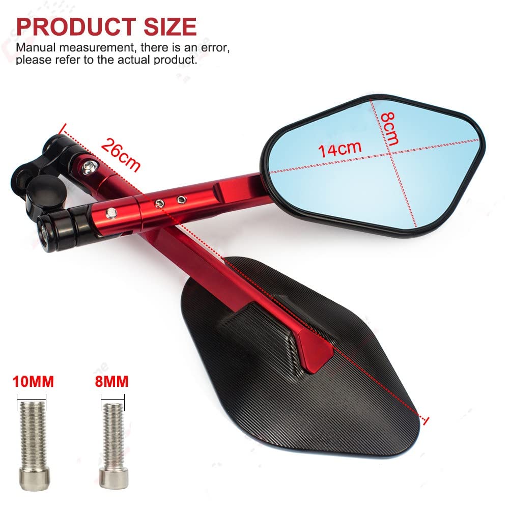 CNC Aluminum Motorcycle Rear View Mirror - Anti-Glare Side Mirrors for Suzuki GSF1250 Bandit (2001-2015) - Black & Blue Options - Perfect for Night Riding and Highway Safety