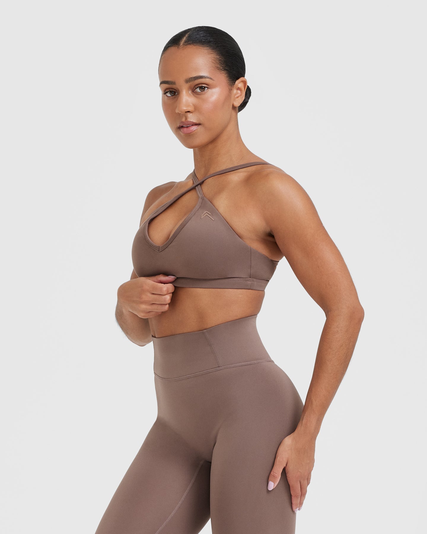 Timeless Strappy Bralette for Women | Comfortable Wireless Bra in Cool Brown | Perfect for Yoga, Lounge and Everyday Wear