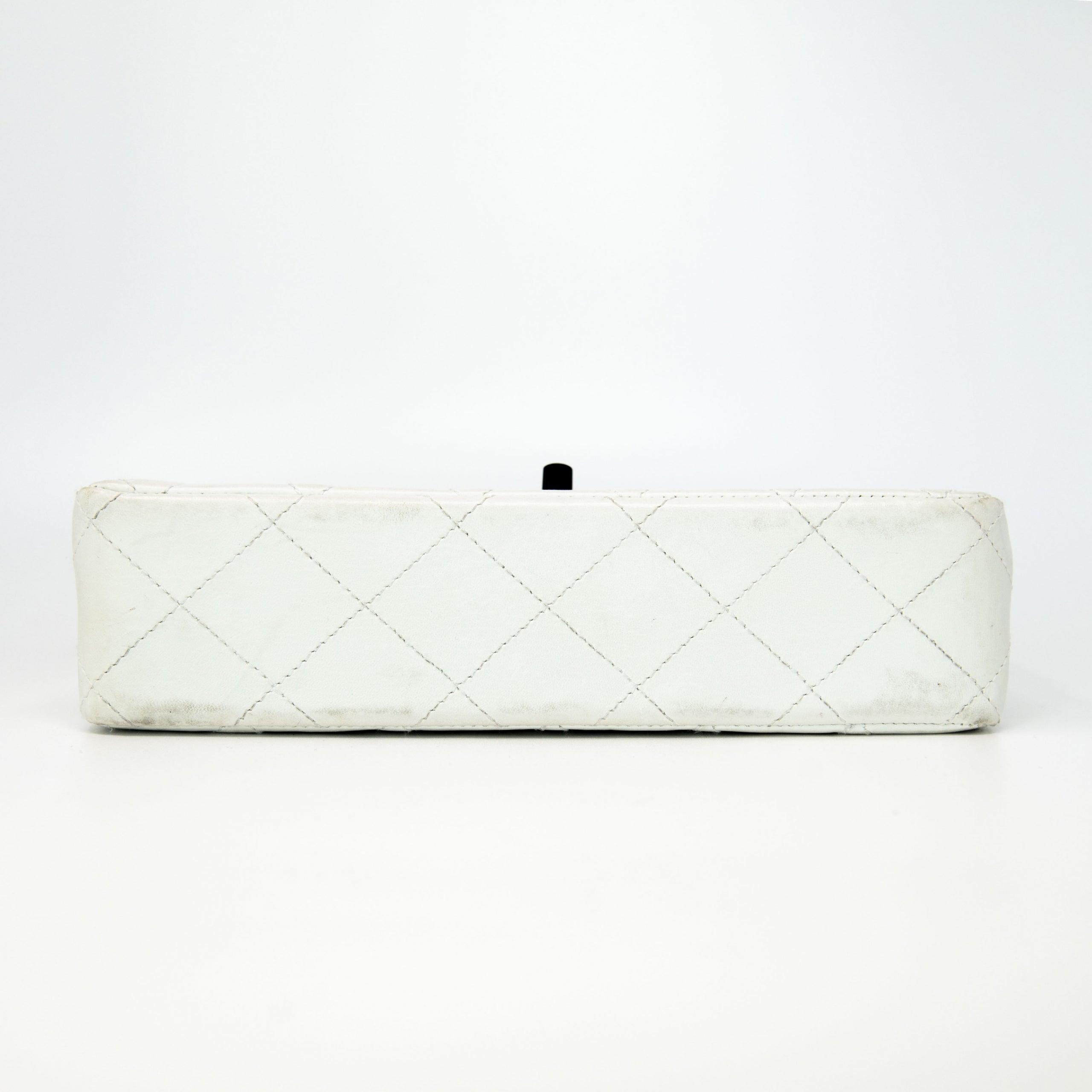 Vintage Chanel White Lambskin Classic Flap Bag - Luxury Leather Shoulder Handbag for Women | Perfect for Date Night, Parties & Special Occasions