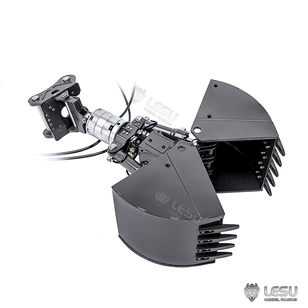 1/14 Scale Metal Clamshell Bucket for RC Hydraulic Excavator Models - DIY Accessory Compatible with LESU ET35, B0006, AC360, ET30H, R945, SK500, 374F - Perfect for Construction Simulation and RC Digging Projects