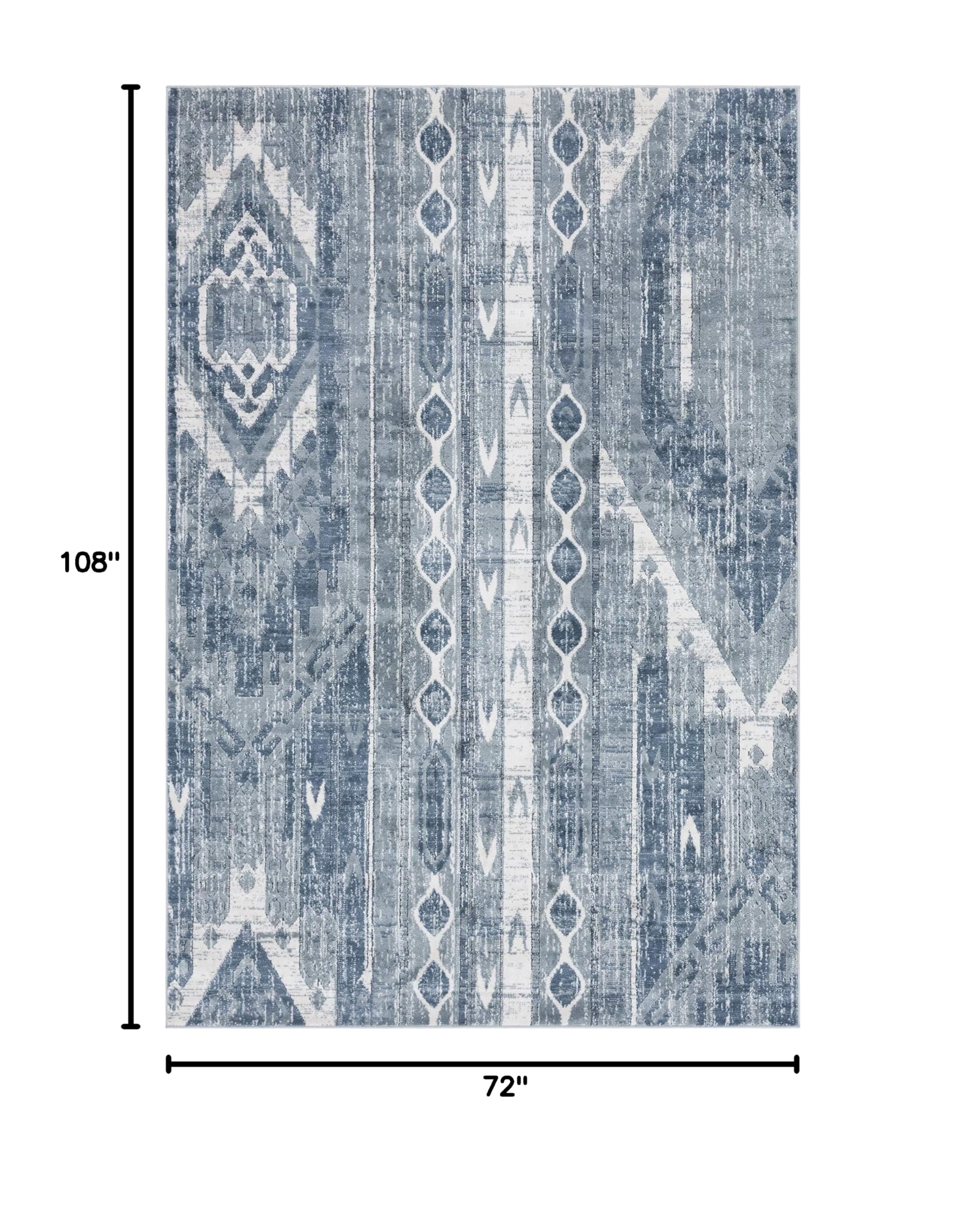 Premium 6' x 9' Light Slate Blue Low-Pile Area Rug - Oregon Collection by Rugs.com | Soft Modern Living Room Carpet, Durable Dining Room Rug for Open Floor Plans & High Traffic Areas