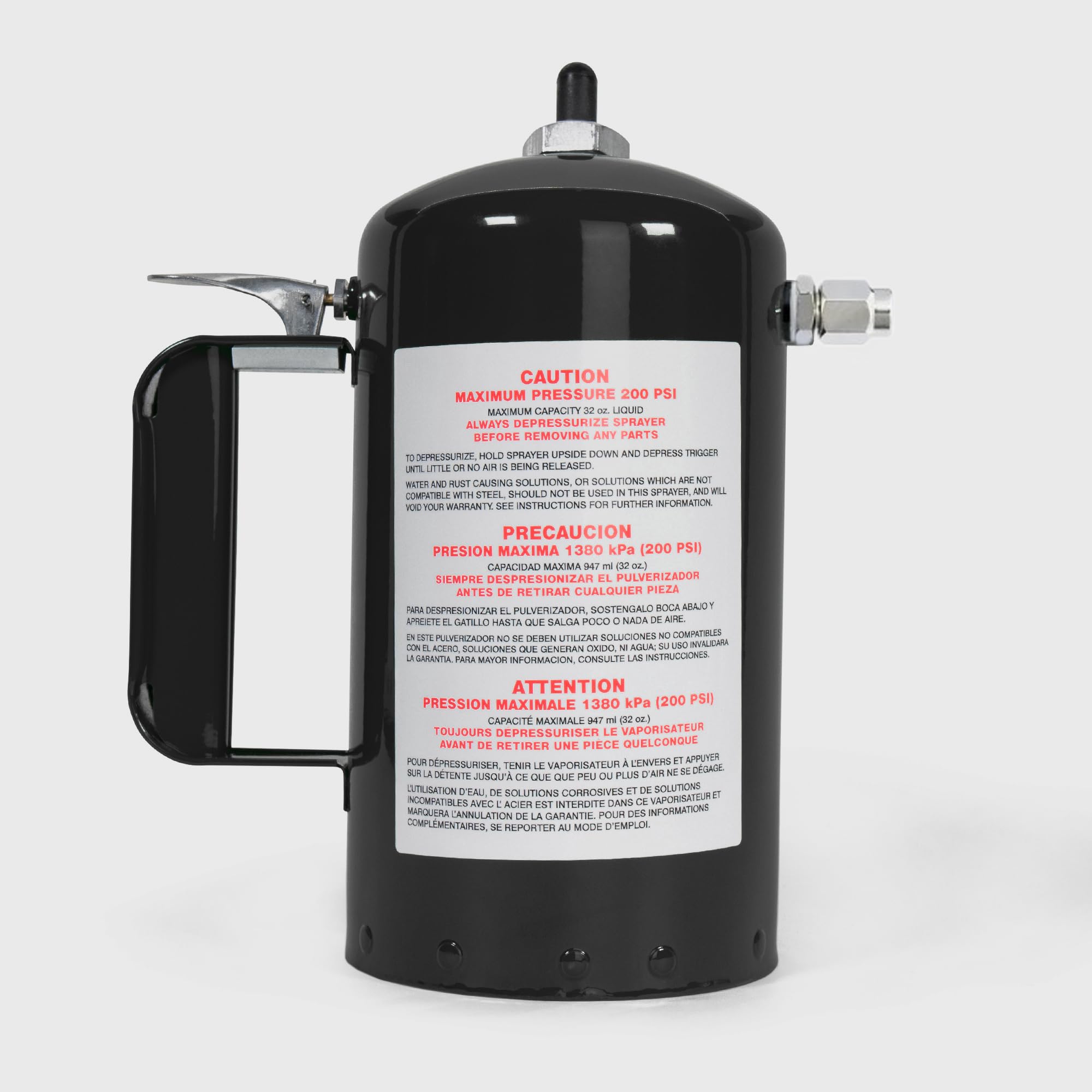SURE SHOT A1002 1-Quart (32oz) Refillable Pressurized Sprayer - Non-Aerosol Steel Canister for Oil, Solvent, Degreasers & Lubricants - Adjustable Nozzle, Rechargeable & Made in USA - Perfect for Automotive, Industrial & Home Maintenance