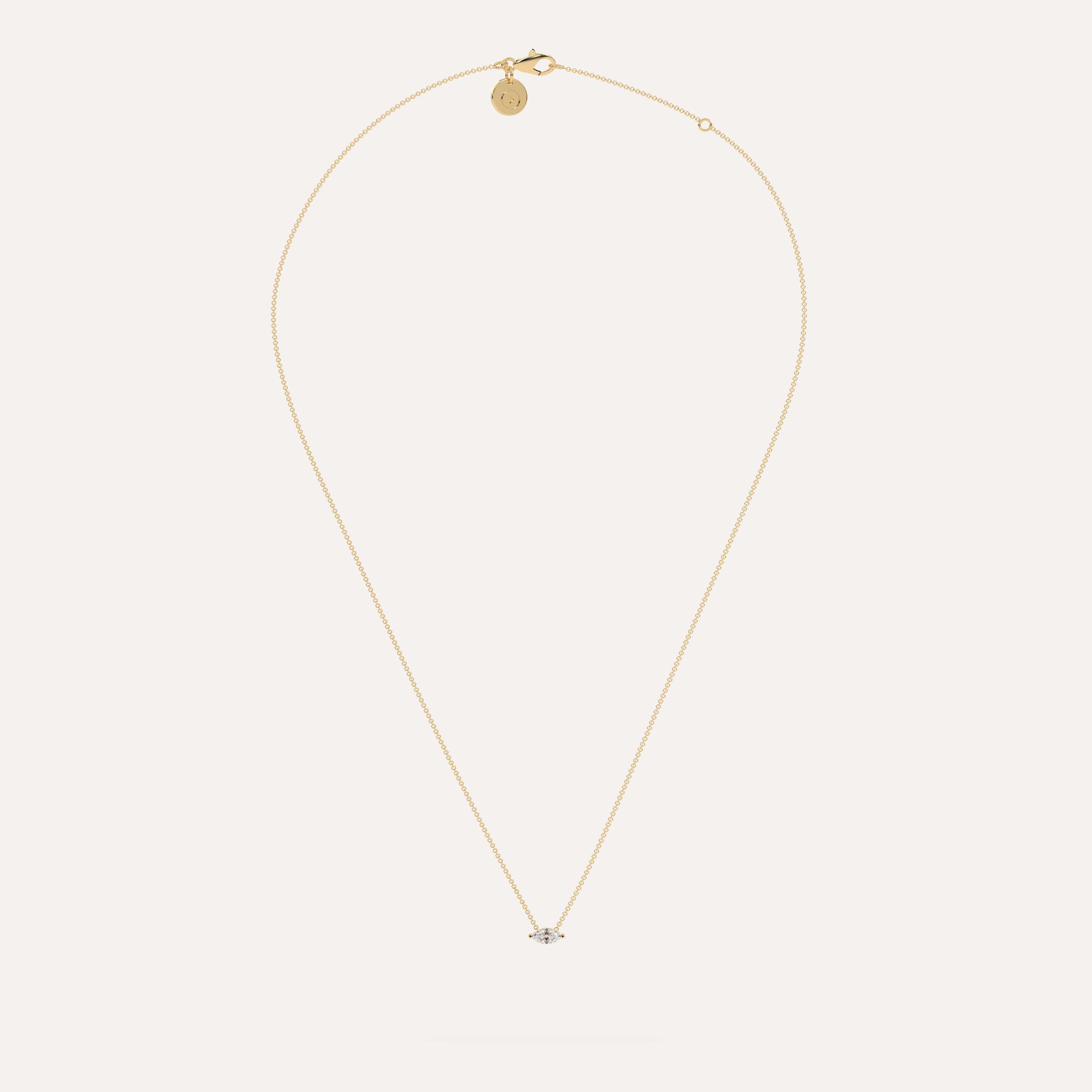 1/4 Carat Marquise Floating Diamond Necklace - Elegant Solitaire Pendant for Women - Perfect for Weddings, Anniversaries & Special Occasions