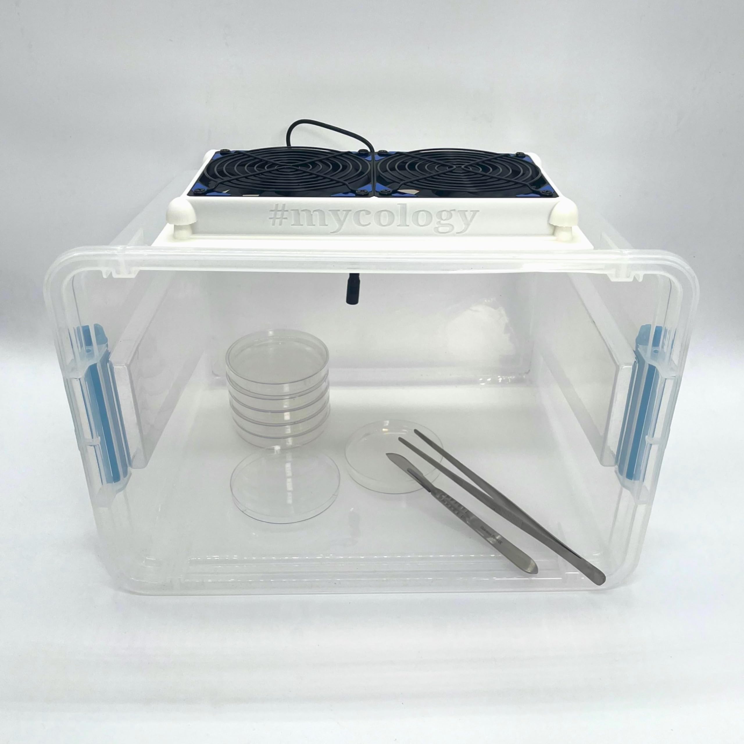 Portable DIY Laminar Flow Hood Air Box for Mushroom Cultivation & Mycology - White | Sterile Workstation for Home Lab, Mushroom Growing, and Scientific Experiments