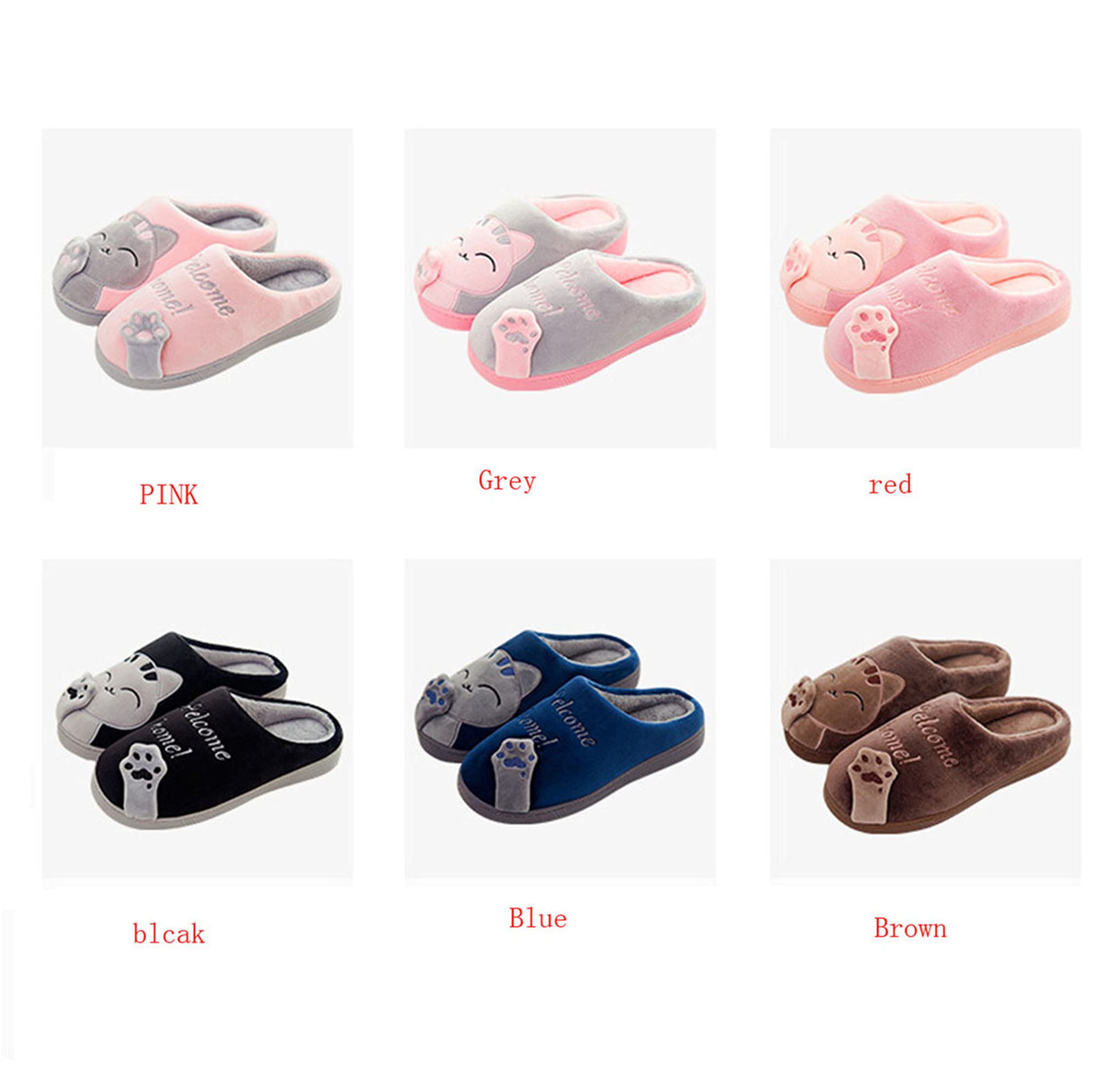 Cute Cartoon Cat Slippers for Women & Men - Plush Winter House Slippers with Soft Comfort & Warmth - Perfect for Indoor Lounging, Cozy Evenings & Cold Weather Wear