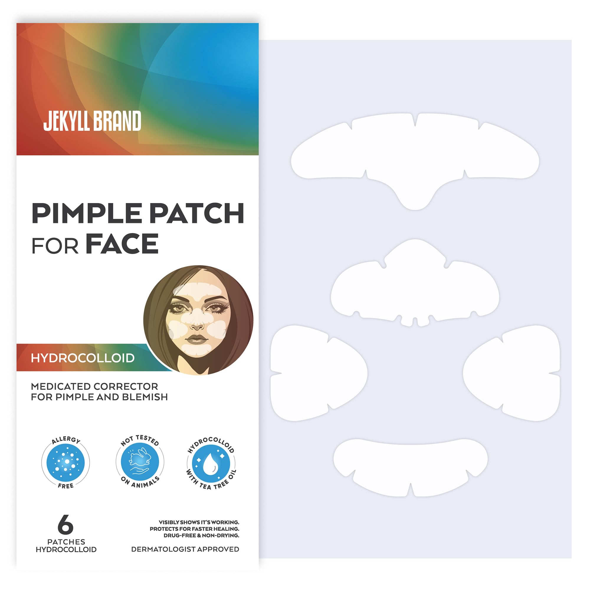 XL Acne Face Patches (6 Sets) - Medical Grade Hydrocolloid Pimple Patches for Breakouts on Nose, Chin, Cheeks & Forehead | Dermatologist Approved | Perfect for Overnight Spot Treatment & Daily Acne Care