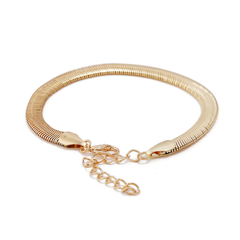 Stainless Steel Snake Chain Fish Scale Ankle Bracelet - Elegant Foot Jewelry for Women, Perfect for Parties, Weddings & Beach Outfits