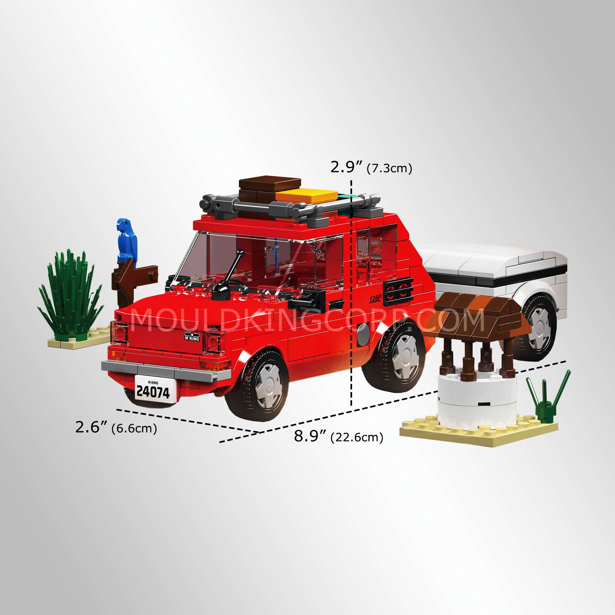 Mould King 24074 Fiat 126P Model Car Building Kit - 393 Piece DIY Construction Set for Adults & Kids | Creative STEM Toy for Car Enthusiasts | Perfect for Home Decoration, Gift Giving & Collectors