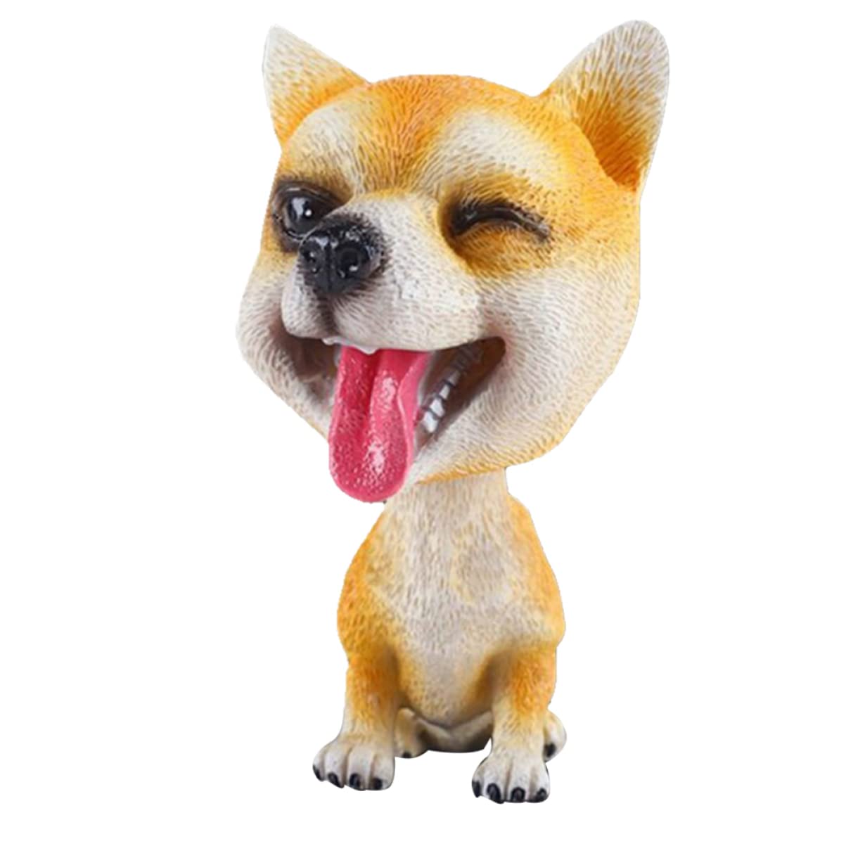 FAVOMOTO Akita Dog Bobblehead Car Decoration - Cute Nodding Head Dog Ornament for Dashboard - Perfect Car Accessory for Pet Lovers & Anime Fans