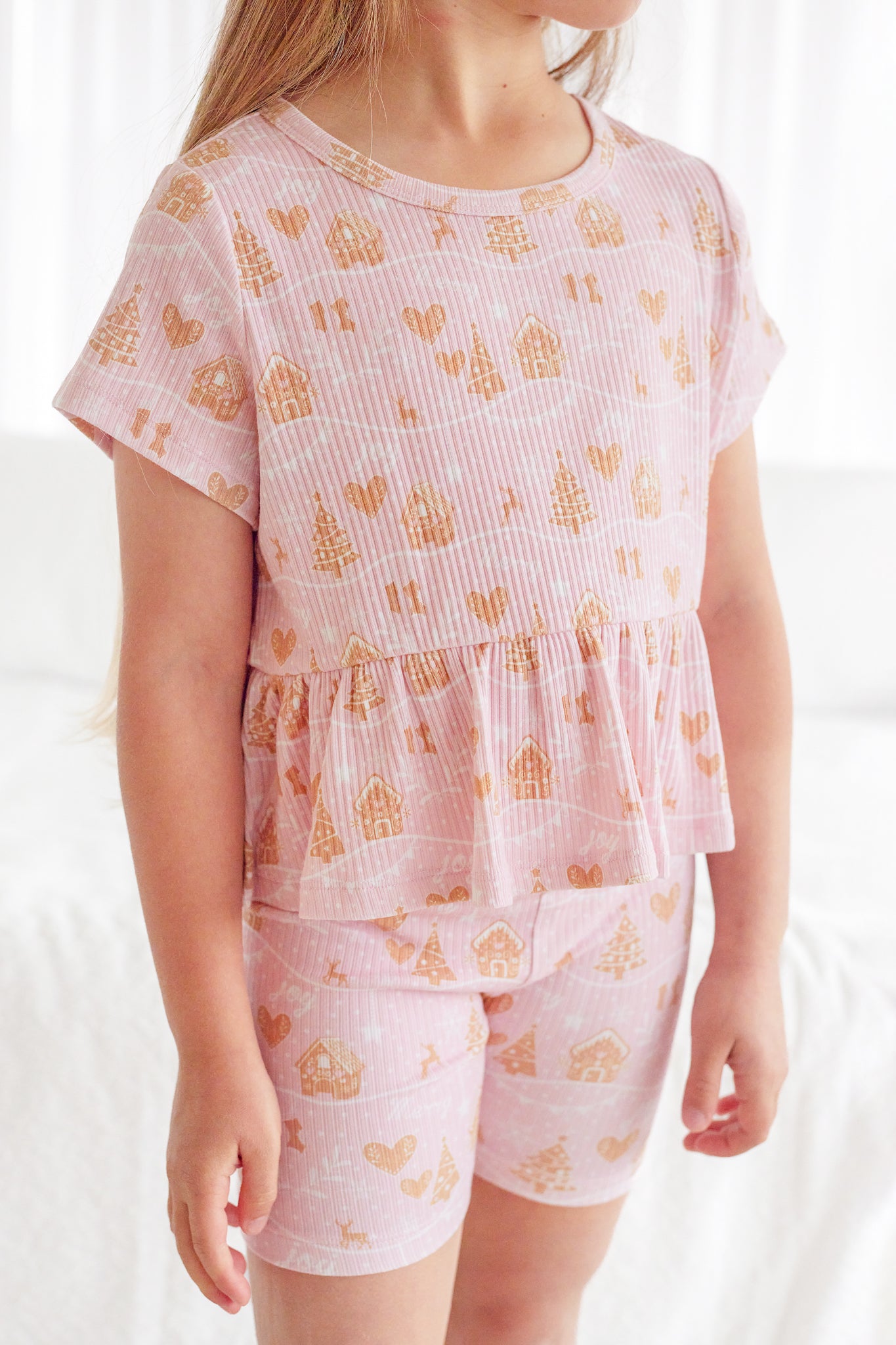 Cozy Ruffle Top Women's Blouse - Soft Pink Christmas Sweater for Holiday Parties & Family Gatherings