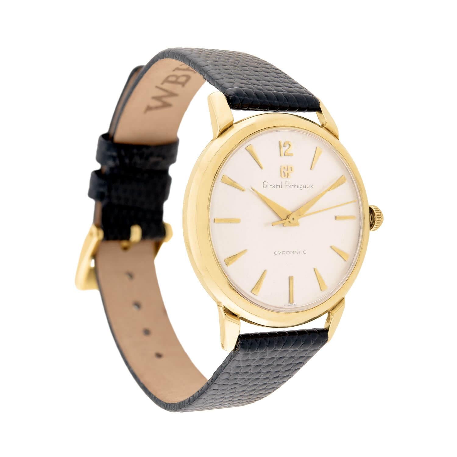 GIRARD PERREGAUX Late Retro 14k Gold Men's Luxury Wristwatch - Classic Dress Watch for Business, Formal Events & Collectors