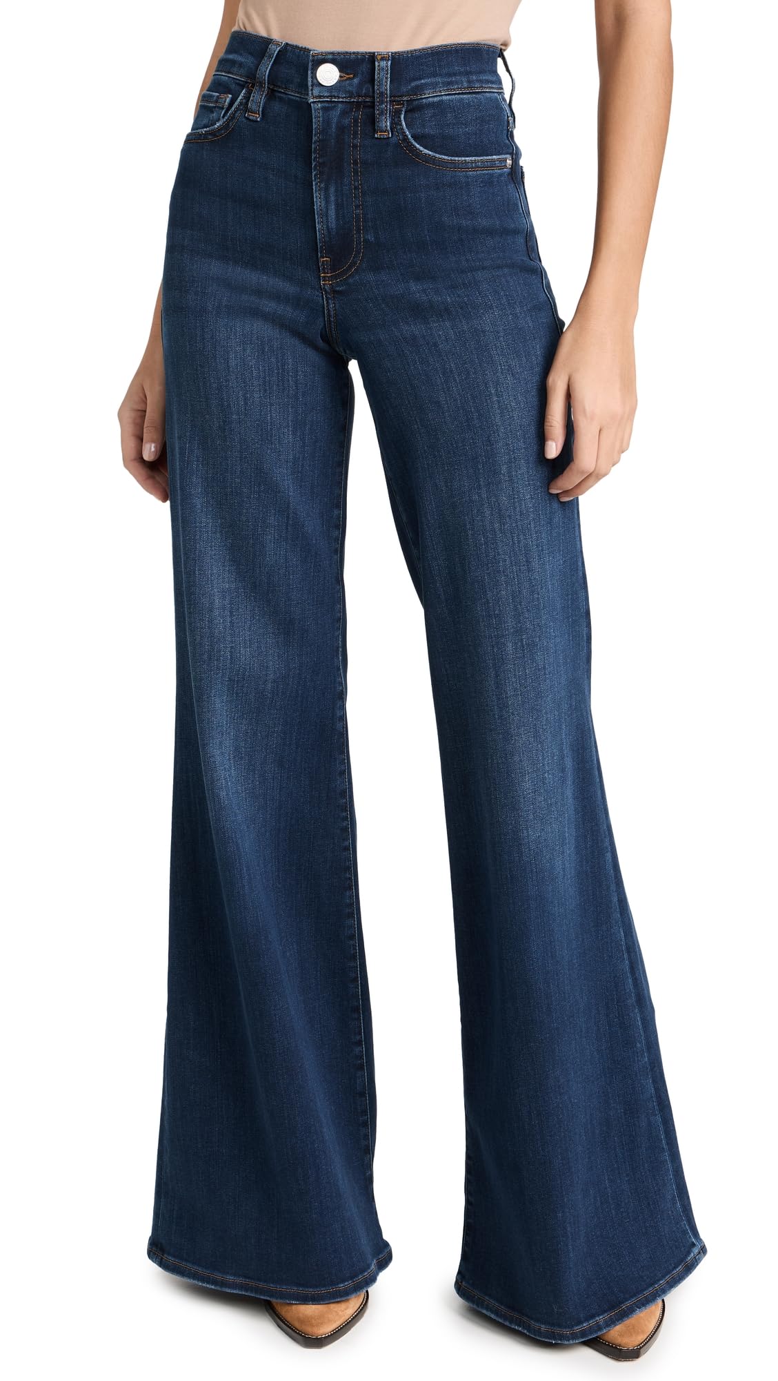 FRAME Women's Le Palazzo High-Rise Flared Jeans - Stretch Denim Pants for Casual & Dressy Outfits | Perfect for Work, Date Night & Weekend Wear