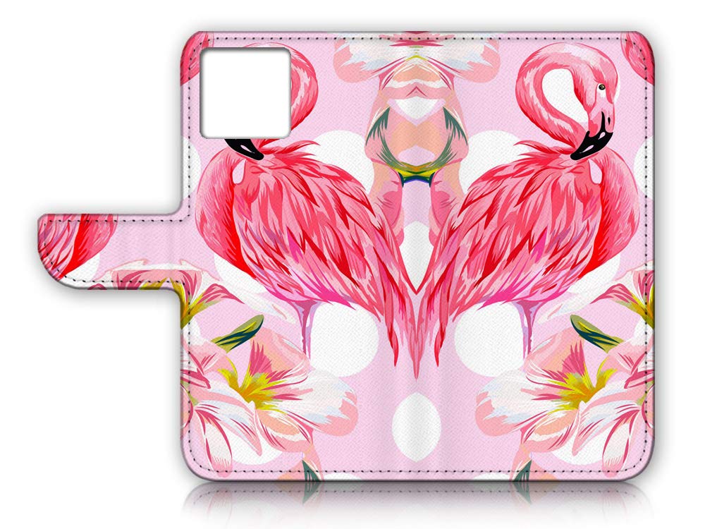 Premium Flip Wallet Phone Case for iPhone 12 & iPhone 12 Pro - Slim Protective Cover with Card Slots (A21812 Flamingo Design) | Perfect for Everyday Use, Travel & Business Meetings