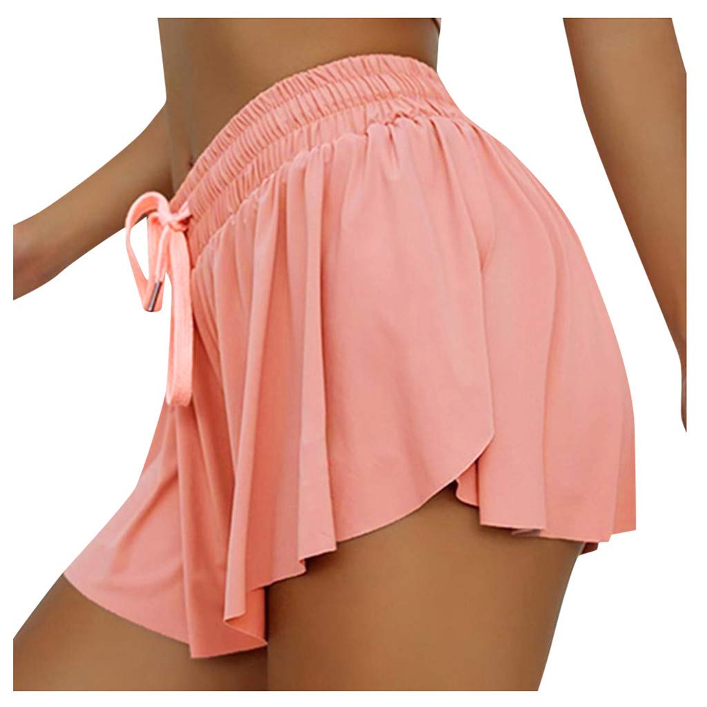 2 in 1 Women's Flowy Running & Yoga Shorts - High Waist Gym Fitness Workout Athletic Spandex Shorts with Built-in Liner - Perfect for Yoga, Tennis, Running & Casual Wear