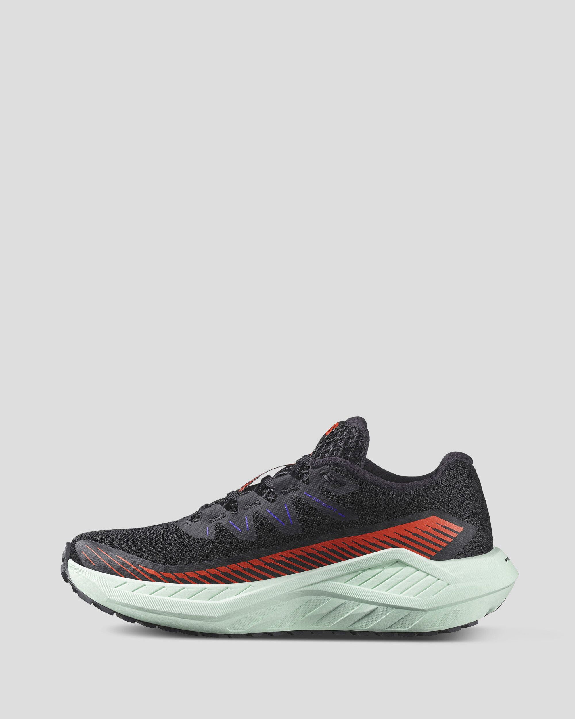 Women's Salomon DRX Defy Grvl Running Shoes - Lightweight Trail Running Shoes for Women with Grip & Cushion - Black/Cherry Tomato/Bay - Perfect for Gravel Trails, Hiking & Outdoor Adventures