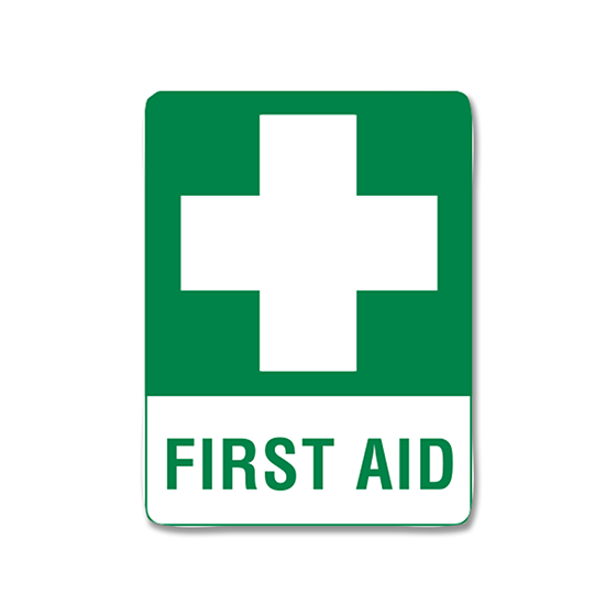 Medium Poly First Aid Sign - Durable Emergency Safety Sign for Workplace, School & Public Areas - Perfect for First Aid Kits & Safety Stations