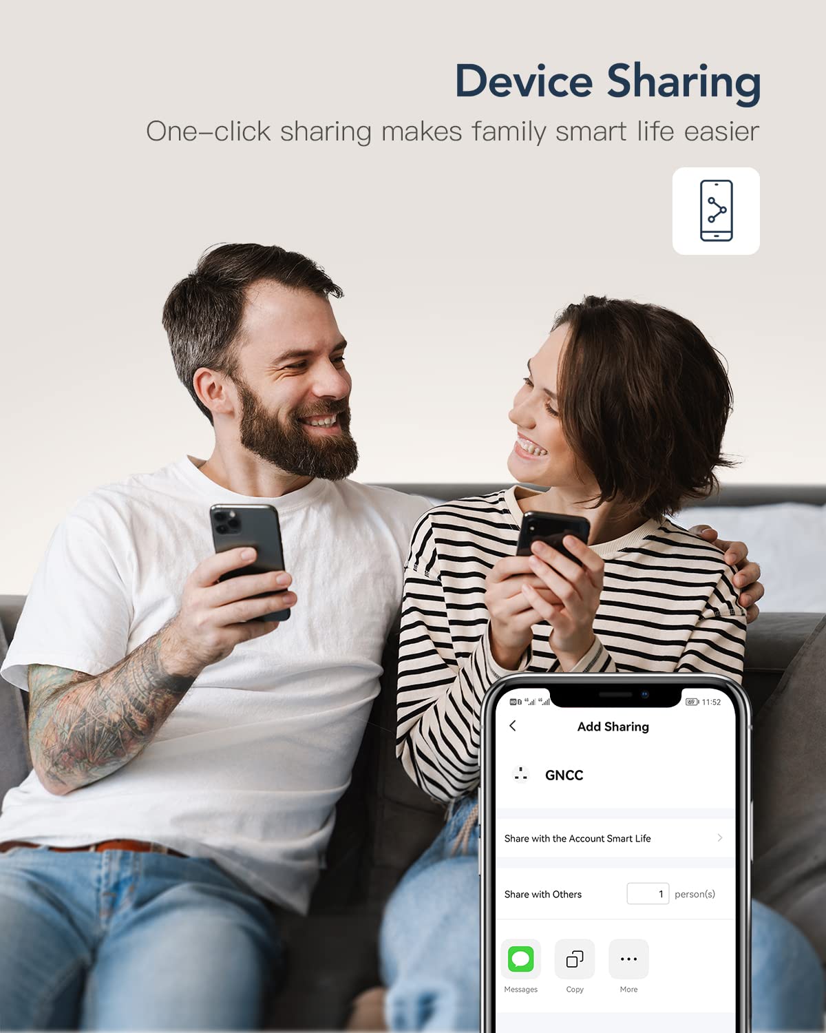 GNCC Smart Plug 2-Pack - Wi-Fi Outlet Works with Alexa & Google Home, Remote Control & Timer, No Hub Required, 2.4GHz WiFi (White) - Perfect for Home Automation & Energy Saving